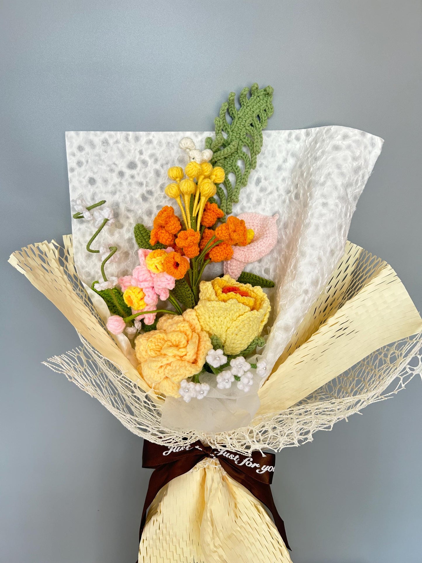 Handmade Crochet Rose Bouquet, Anniversary Gift