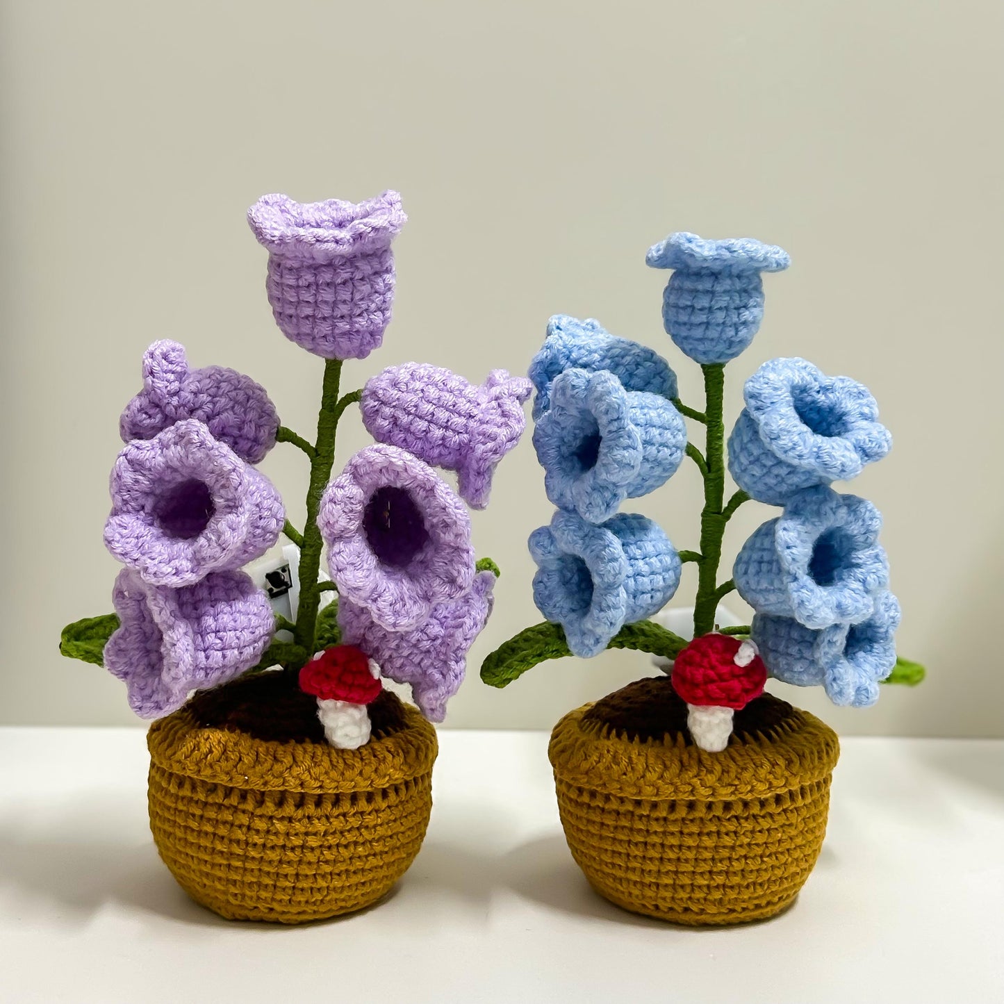 Crochet Lily of the Valley Lamp: Potted Flower Light, Home Decor