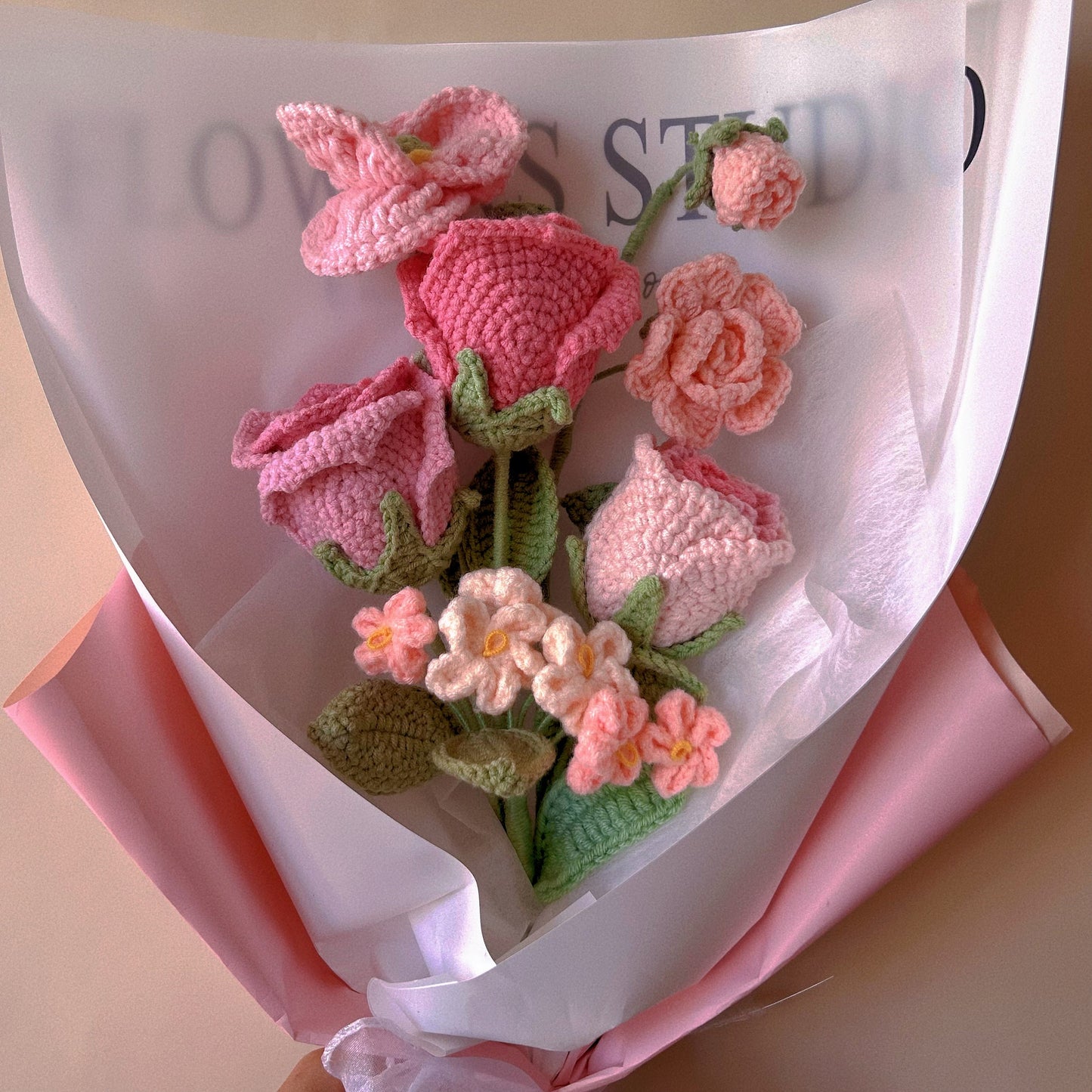 Handmade Crochet Rose Bouquet, Anniversary Gift