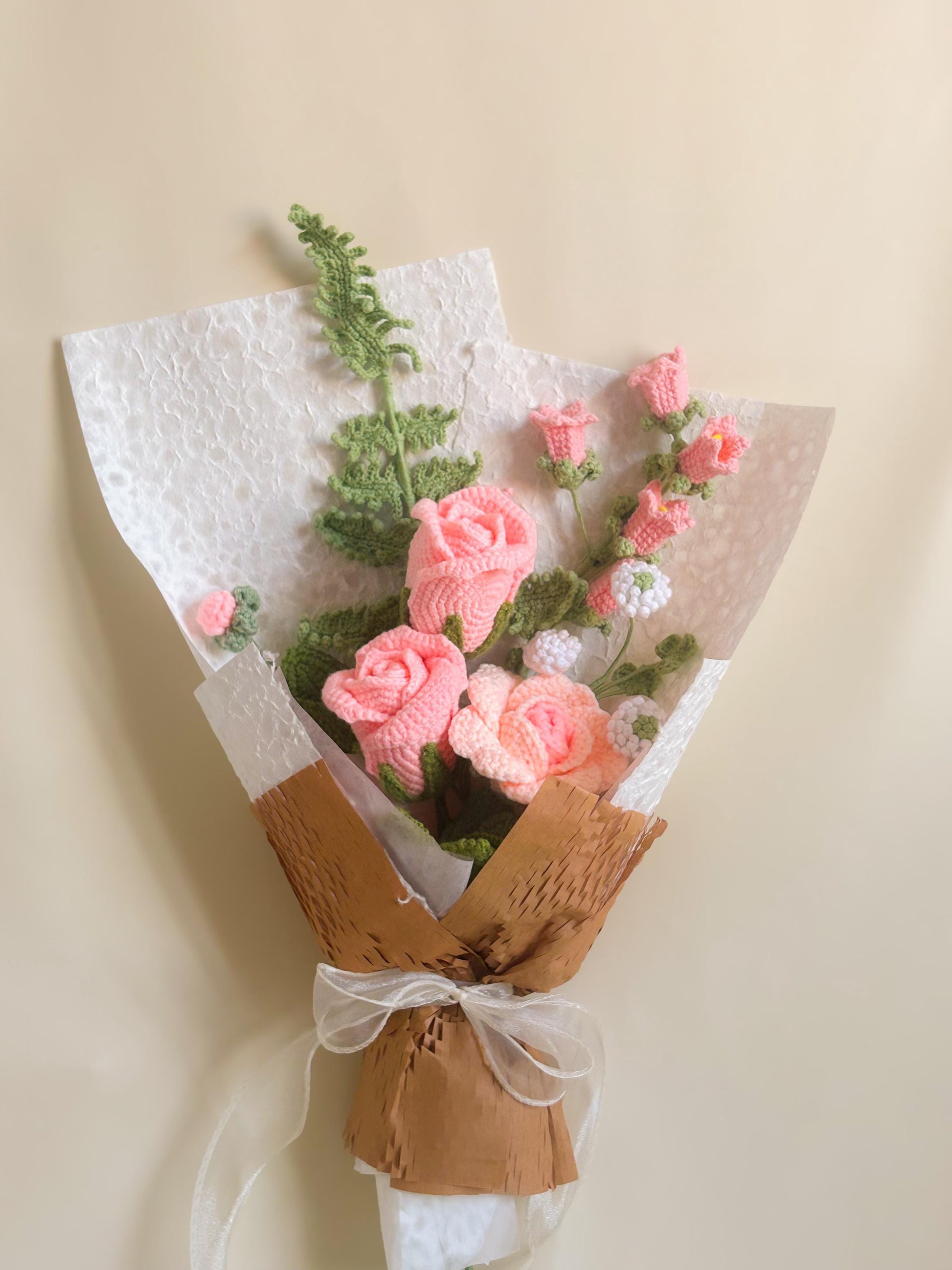 Handmade Crochet Rose Bouquet, Anniversary Gift