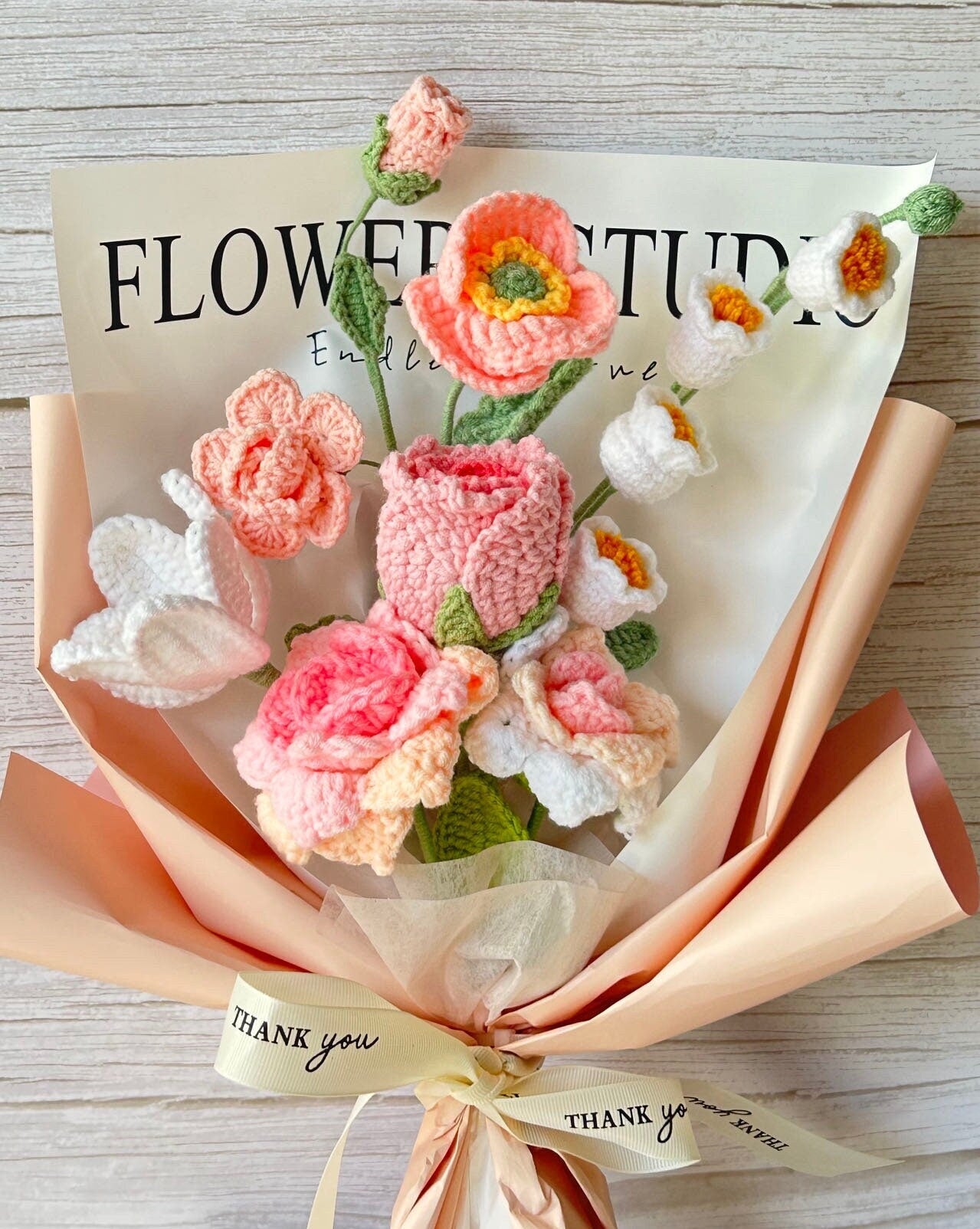 Handmade Crochet Rose Bouquet: Everlasting Floral Gift