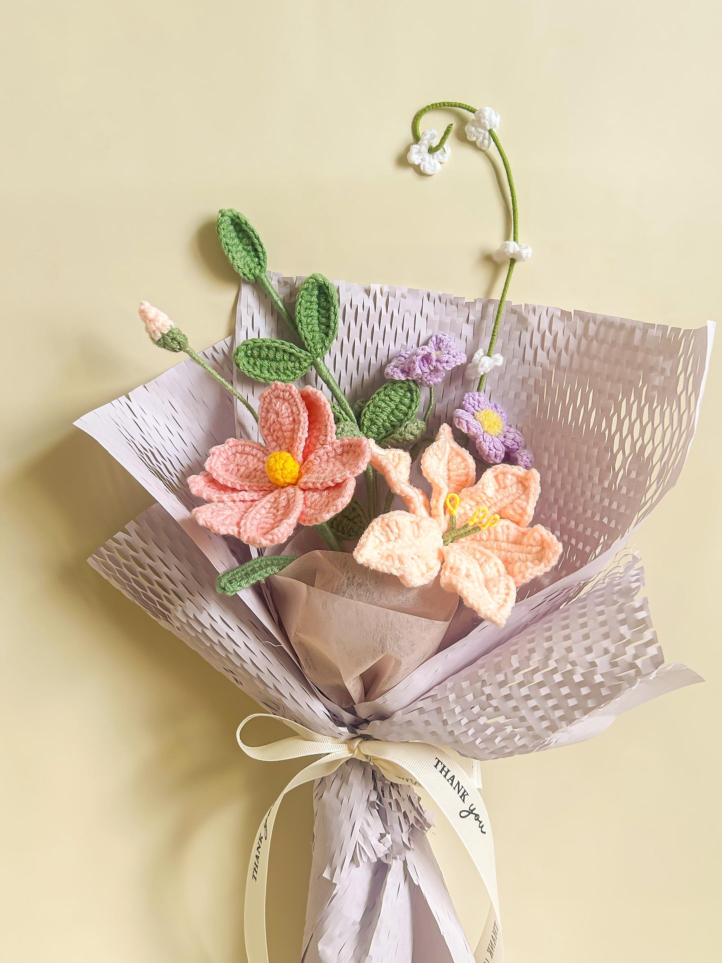 Handmade Crochet Flower Bouquet, Everlasting Floral Arrangement