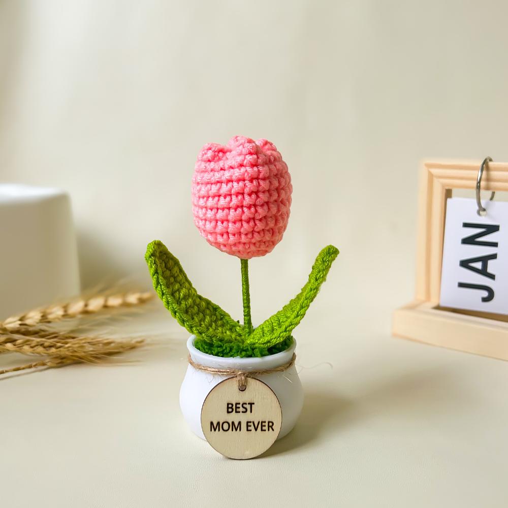 Handmade Crochet Flower Pot – Sunflower, Lily, Tulip Desk Decor