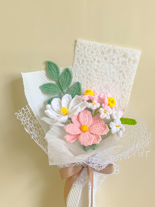 Handmade Crochet Flower Bouquet, Everlasting Floral Arrangement