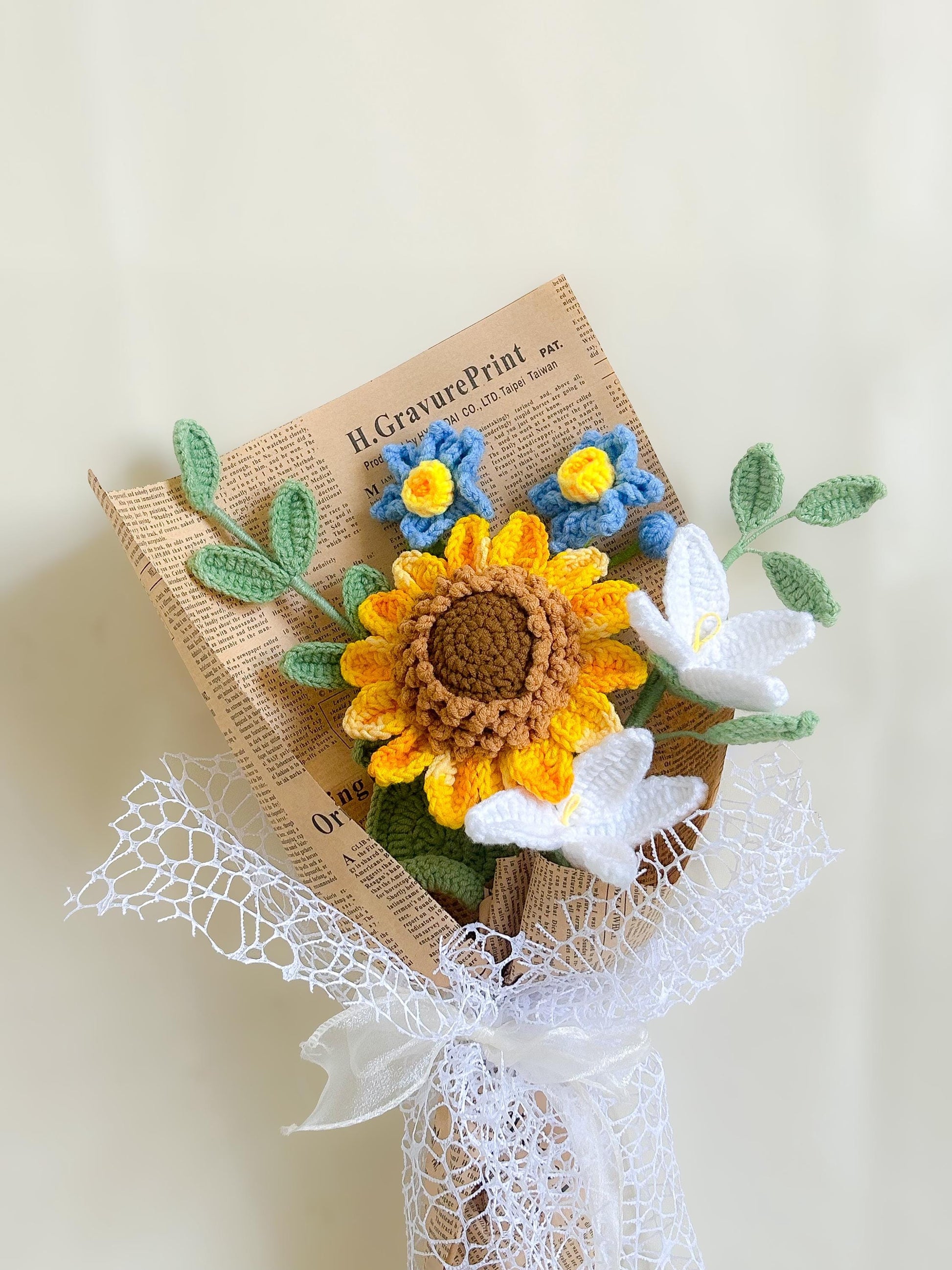 Crochet Flower Bouquet, Sunflower, Fall decor gift, Handmade Gift For Her, Birthday, Anniversary, Mother's day, Girlfriend, Grandma, Wife