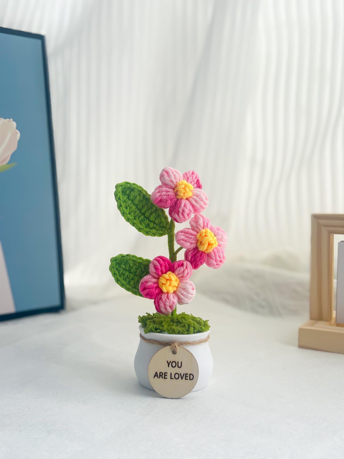 Handmade Crochet Flower Plant – Positive Affirmation Decor