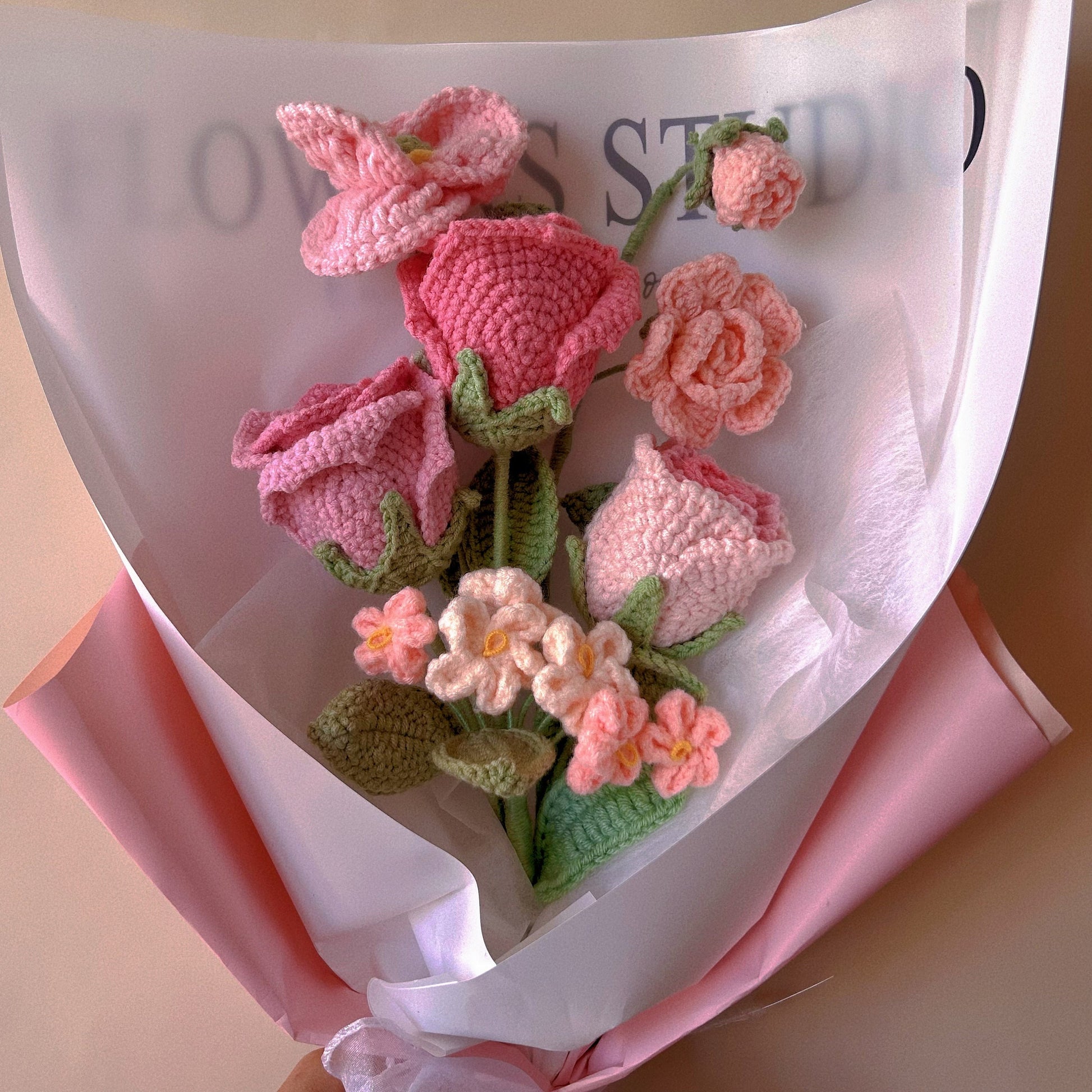 Handmade Crochet Rose Bouquet, Unique Floral Arrangement, Home Decor
