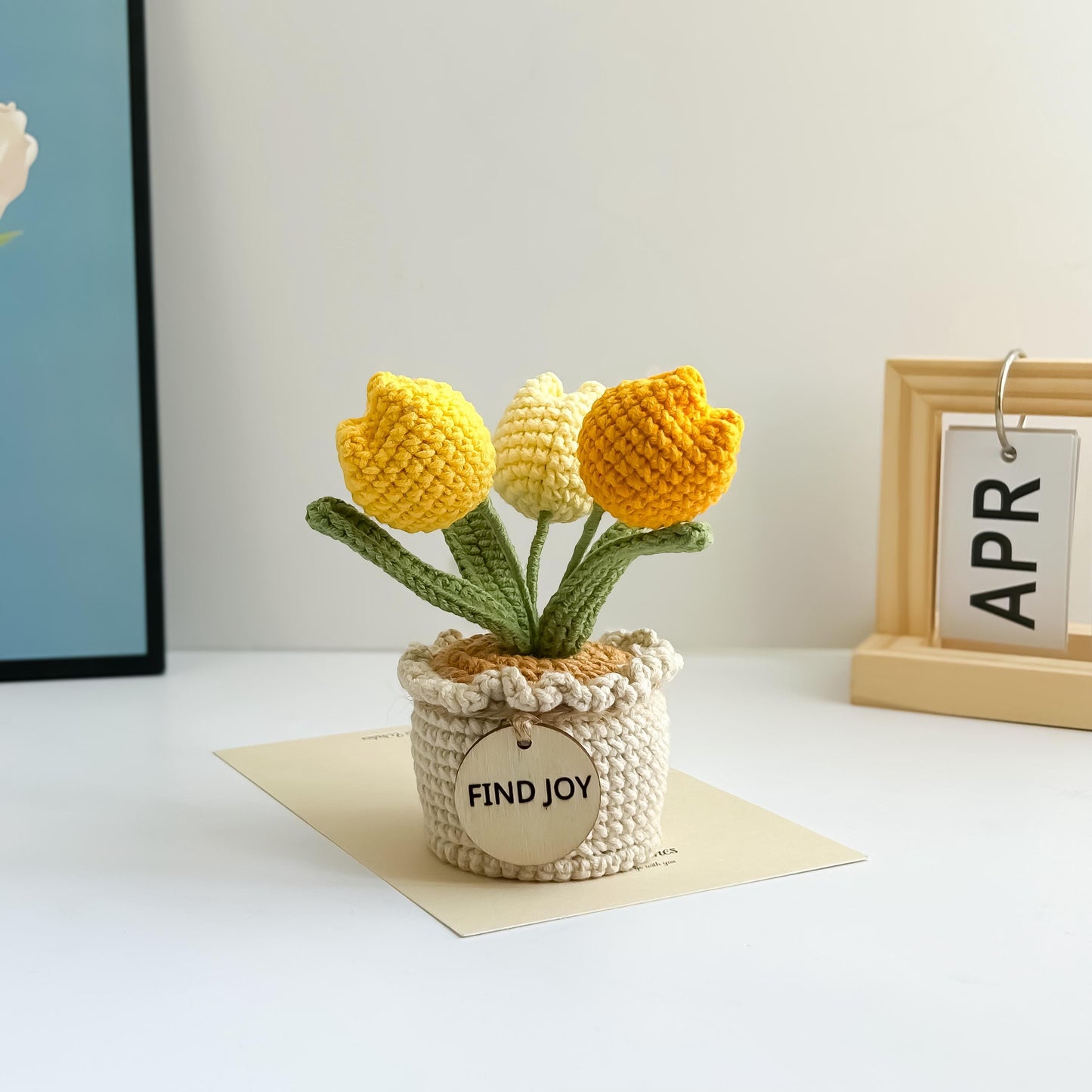 Handmade Crochet Tulip in Pot, Personalized Gift, Home Decor