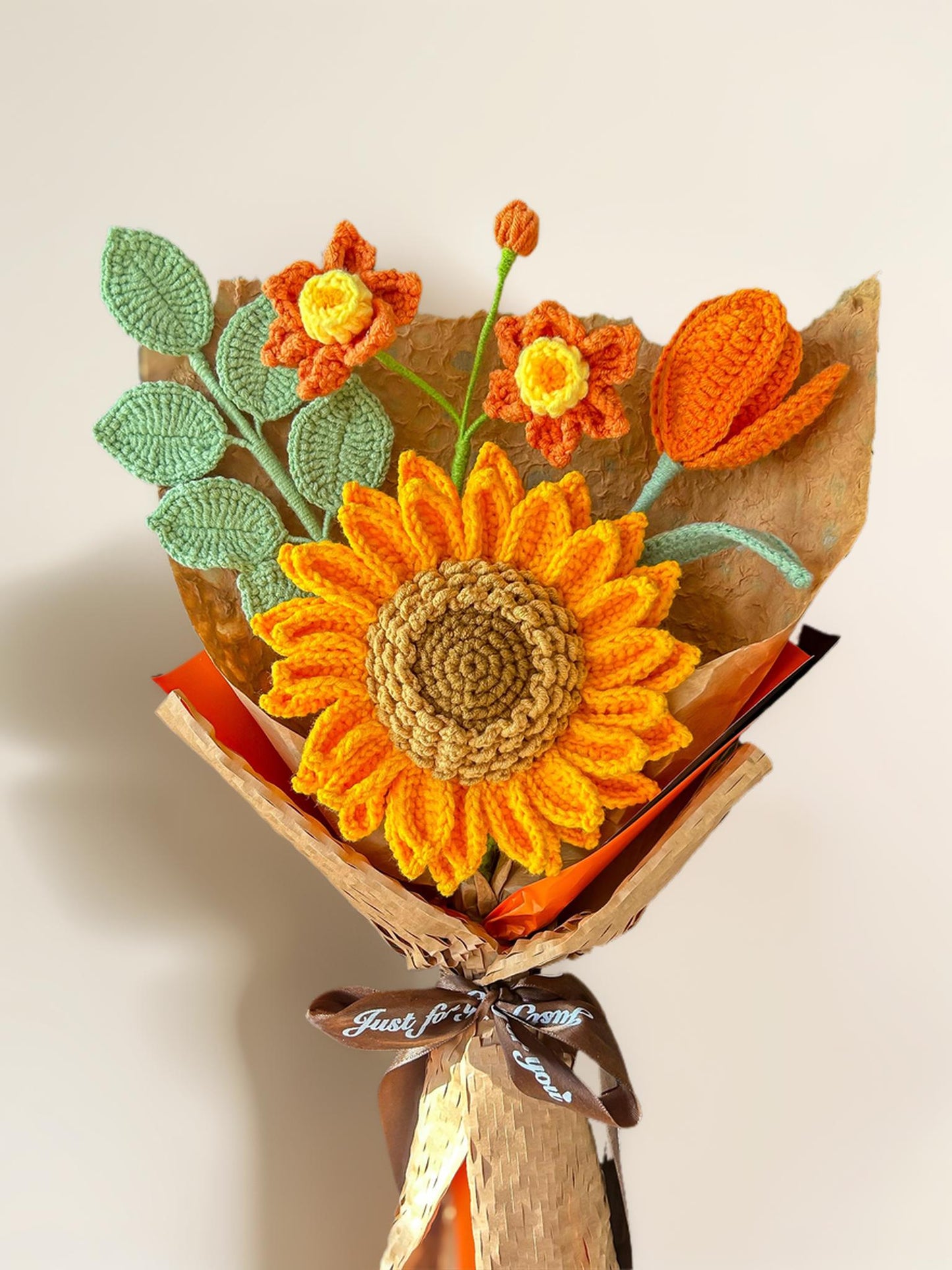 Crochet Flower Bouquet, Sunflower, Fall decor gift, Handmade Gift For Her, Birthday, Anniversary, Mother's day, Girlfriend, Grandma, Wife