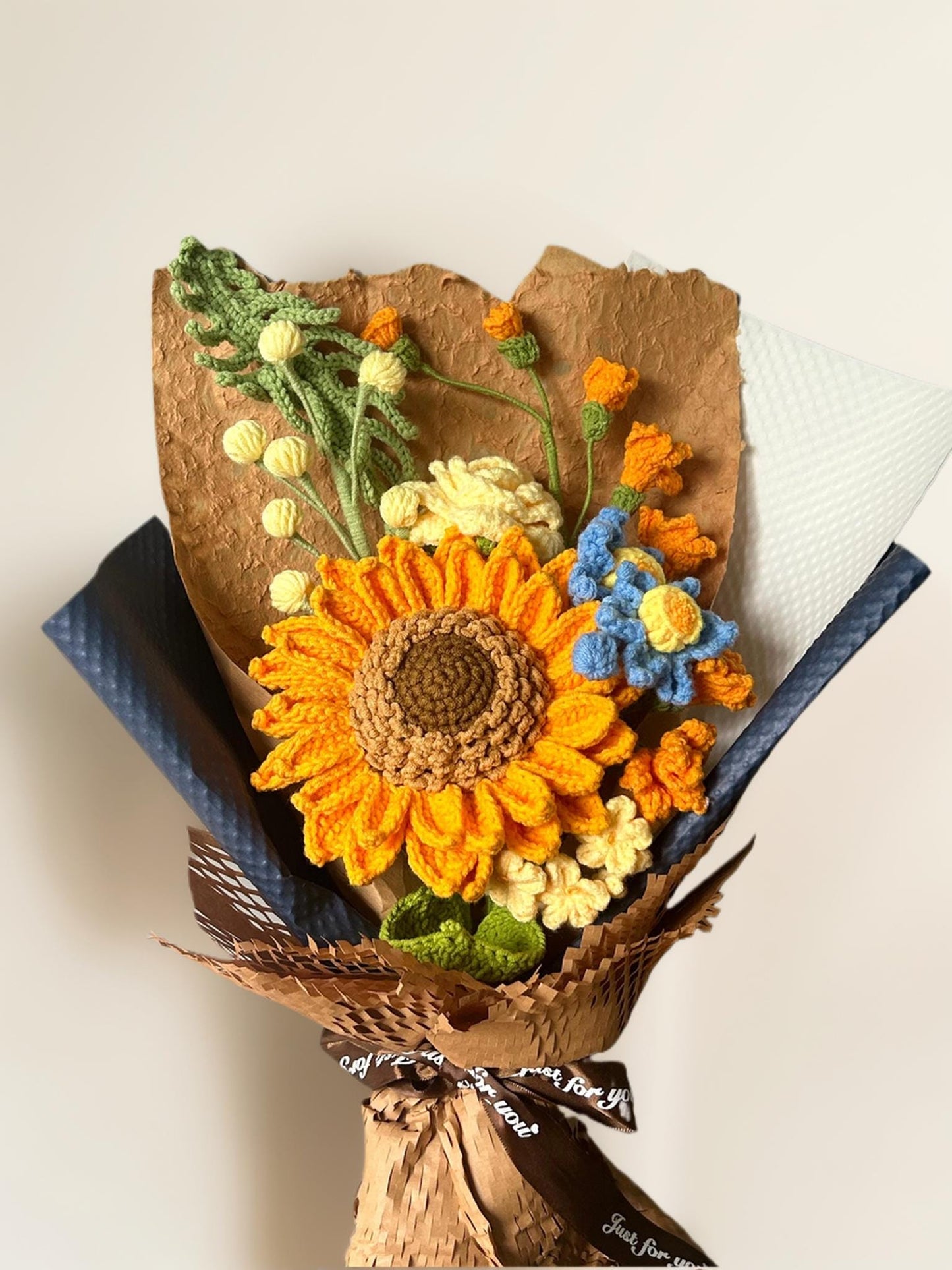 Crochet Flower Bouquet, Sunflower, Fall decor gift, Handmade Gift For Her, Birthday, Anniversary, Mother's day, Girlfriend, Grandma, Wife