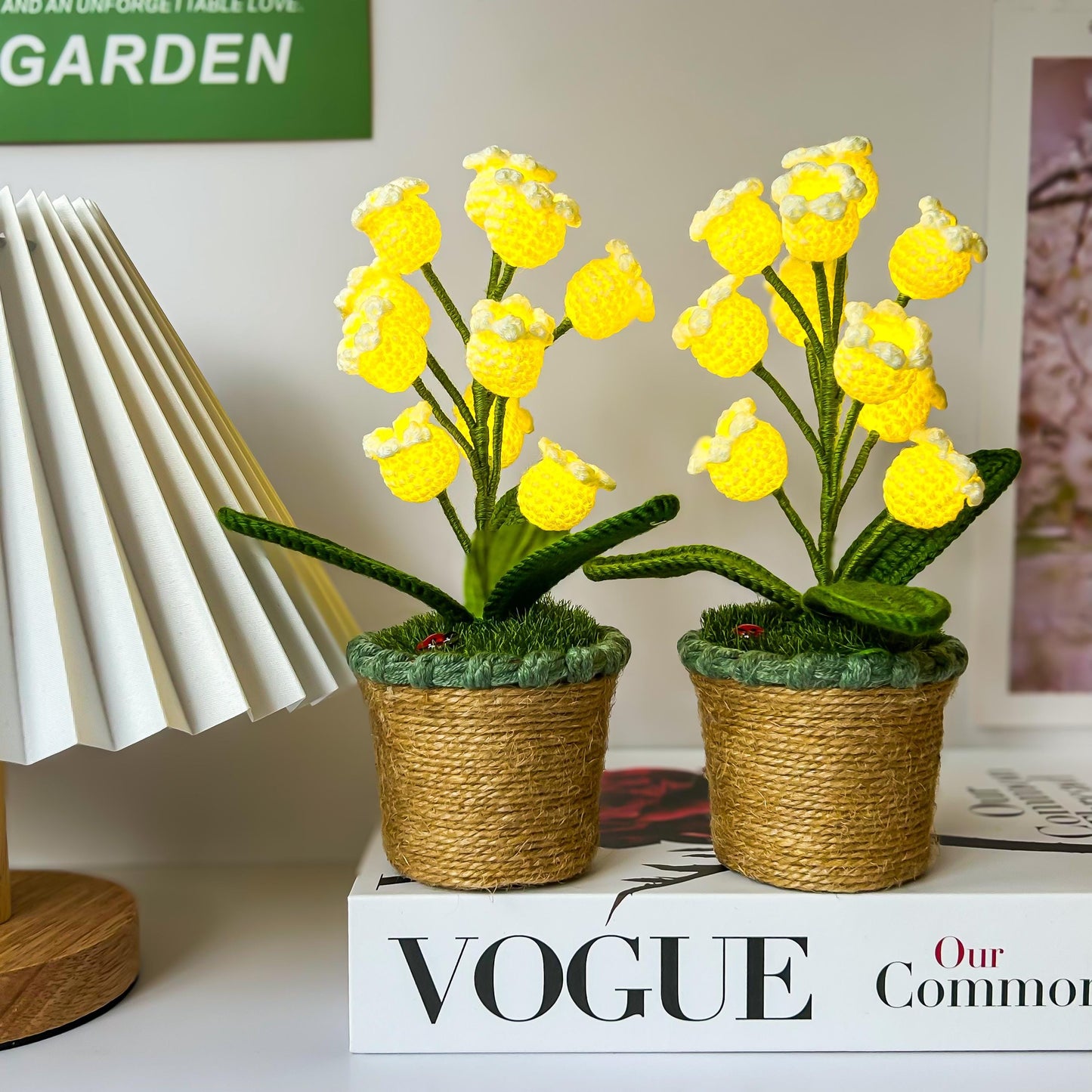 Crochet Lily of the Valley, Handmade Potted Plant Decor