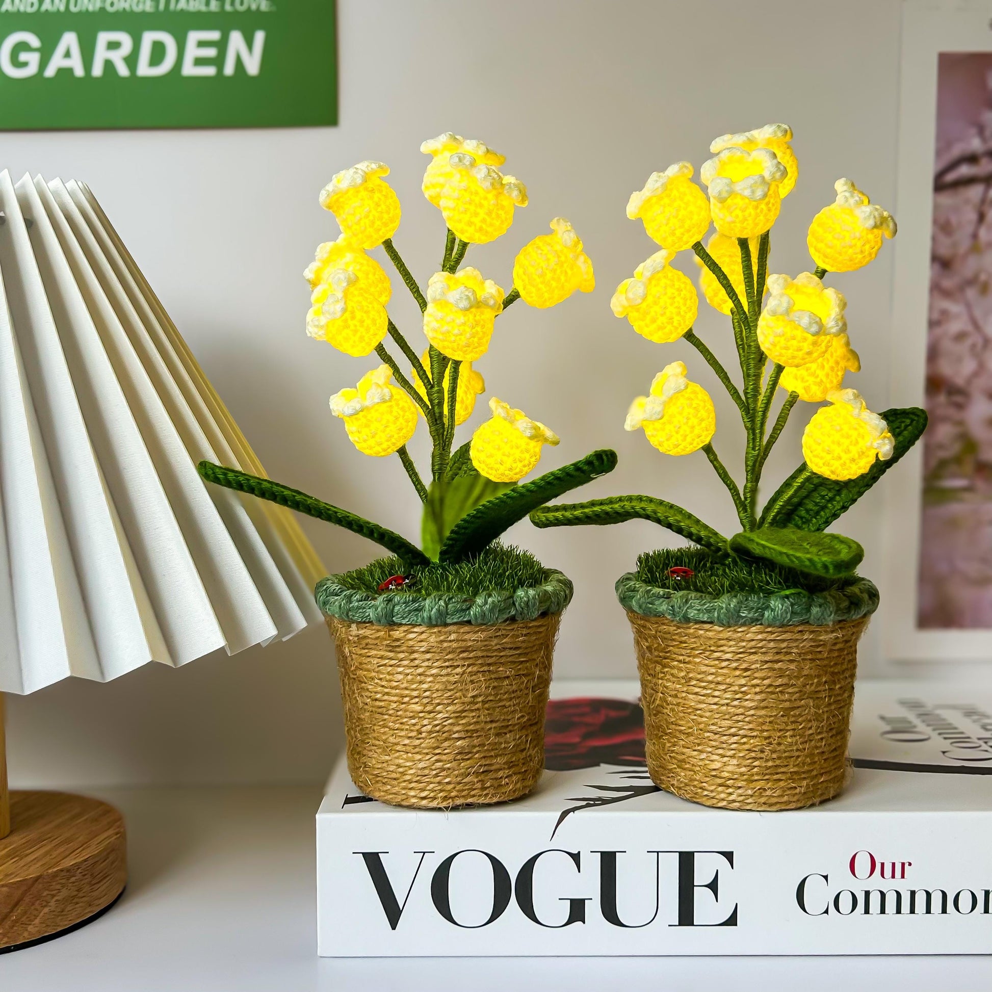 Crochet Lily of the Valley, Handmade Potted Plant Decor