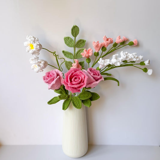 Handmade Crochet Rose Bouquet: Lasting Floral Home Decor