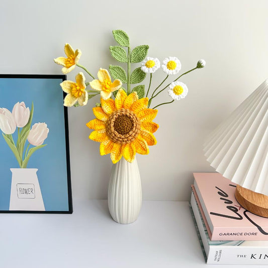 Crochet Sunflower Bouquet: Handmade Yarn Flower Arrangement