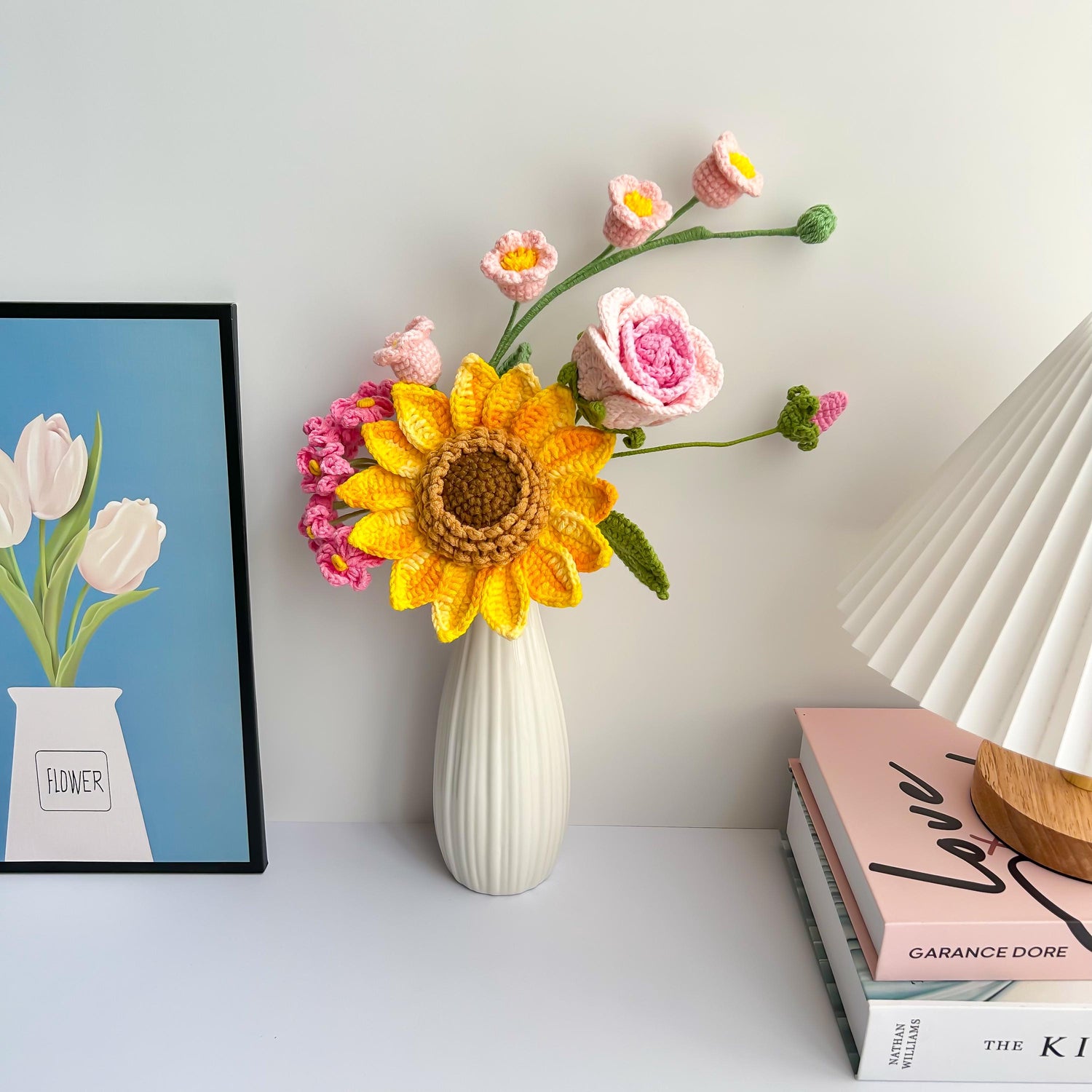 Crochet Sunflower Bouquet: Handmade Yarn Flowers, Home Decor Gift