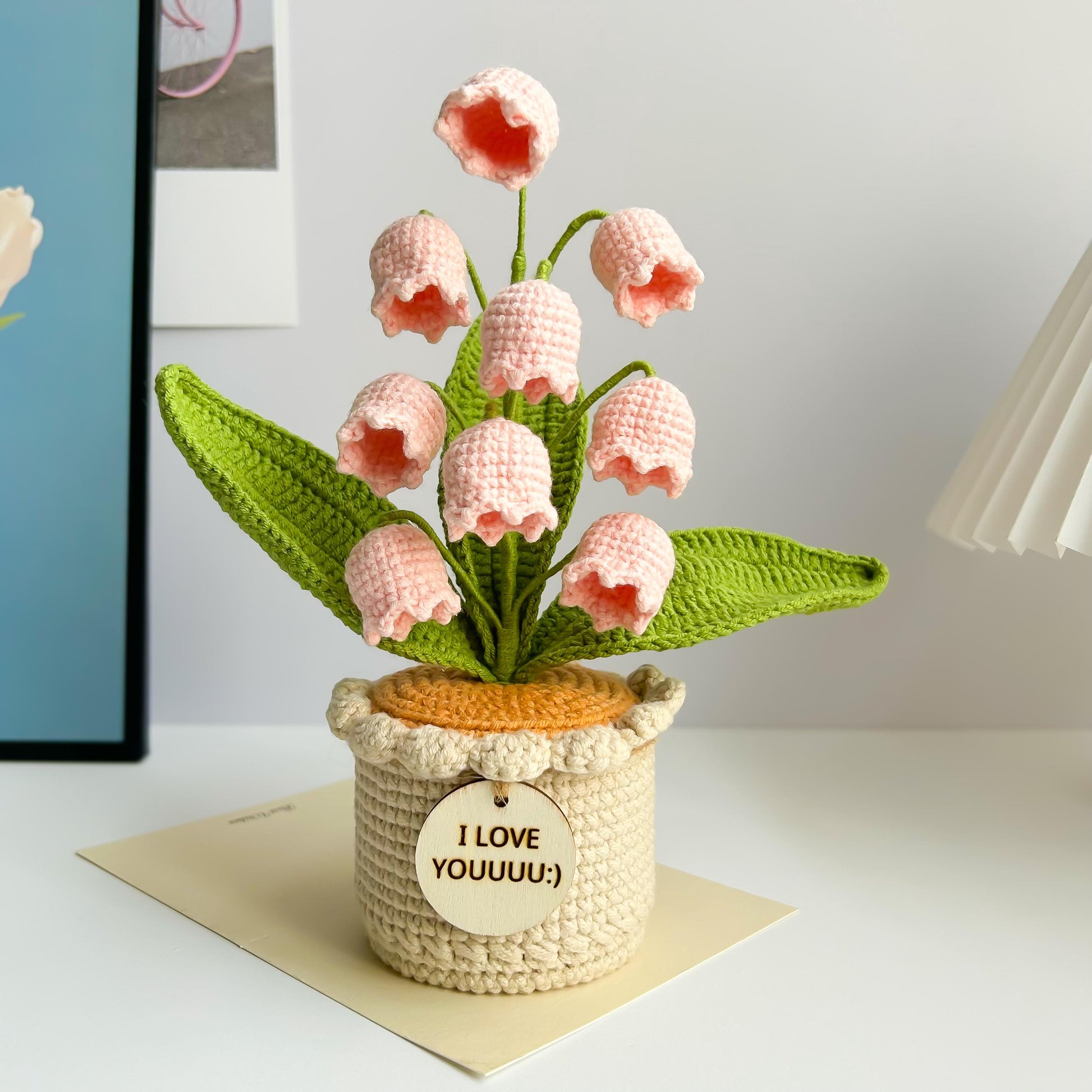 Crochet Flower in Pot, Crochet Lily of the Valley/Tulip/Rose/Sunflower Pot, Graduation Gift, Birthday Gifts, Gift for Her, Christmas gift