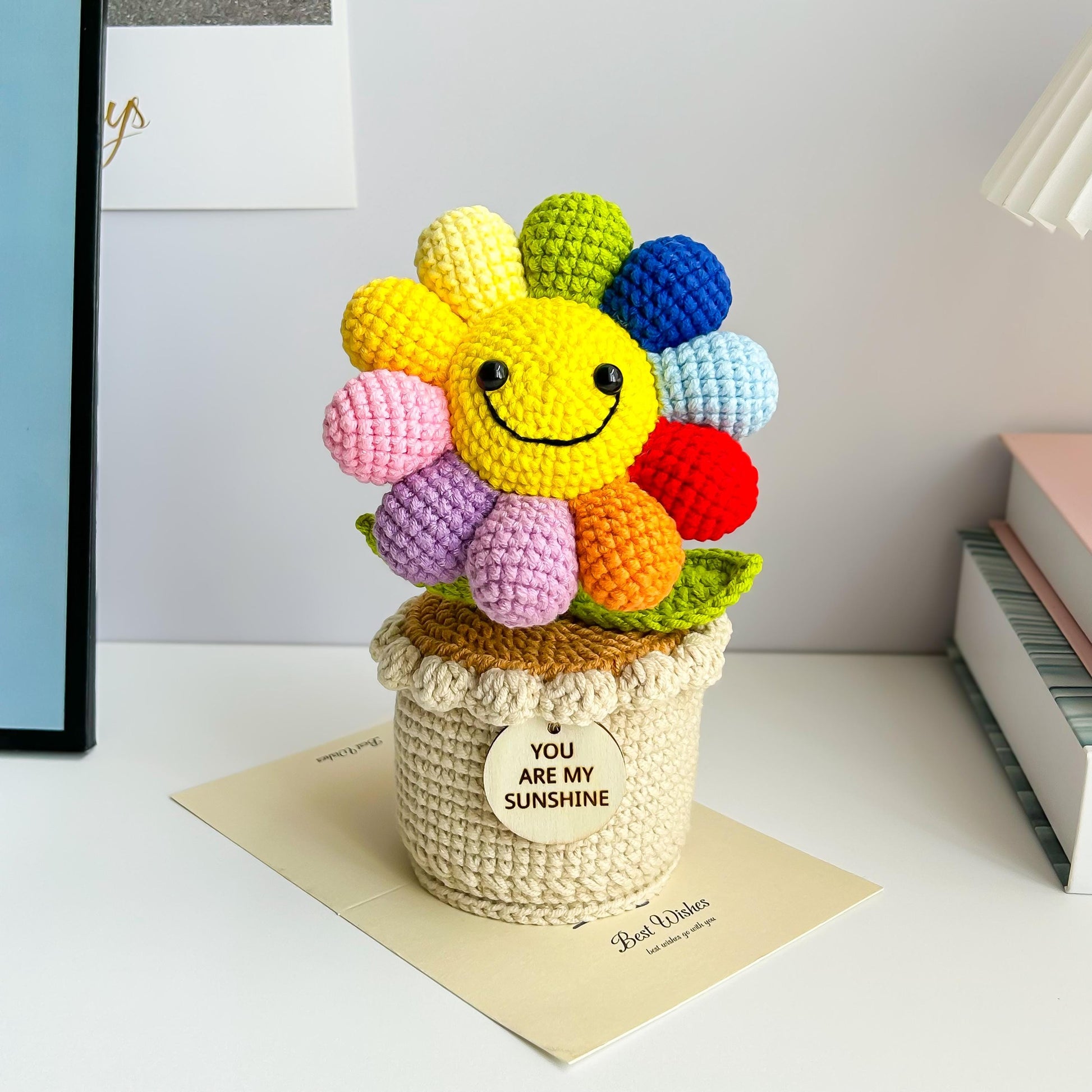 Crochet Flowers in Pot: Handmade Rose, Sunflower, Lily of the Valley