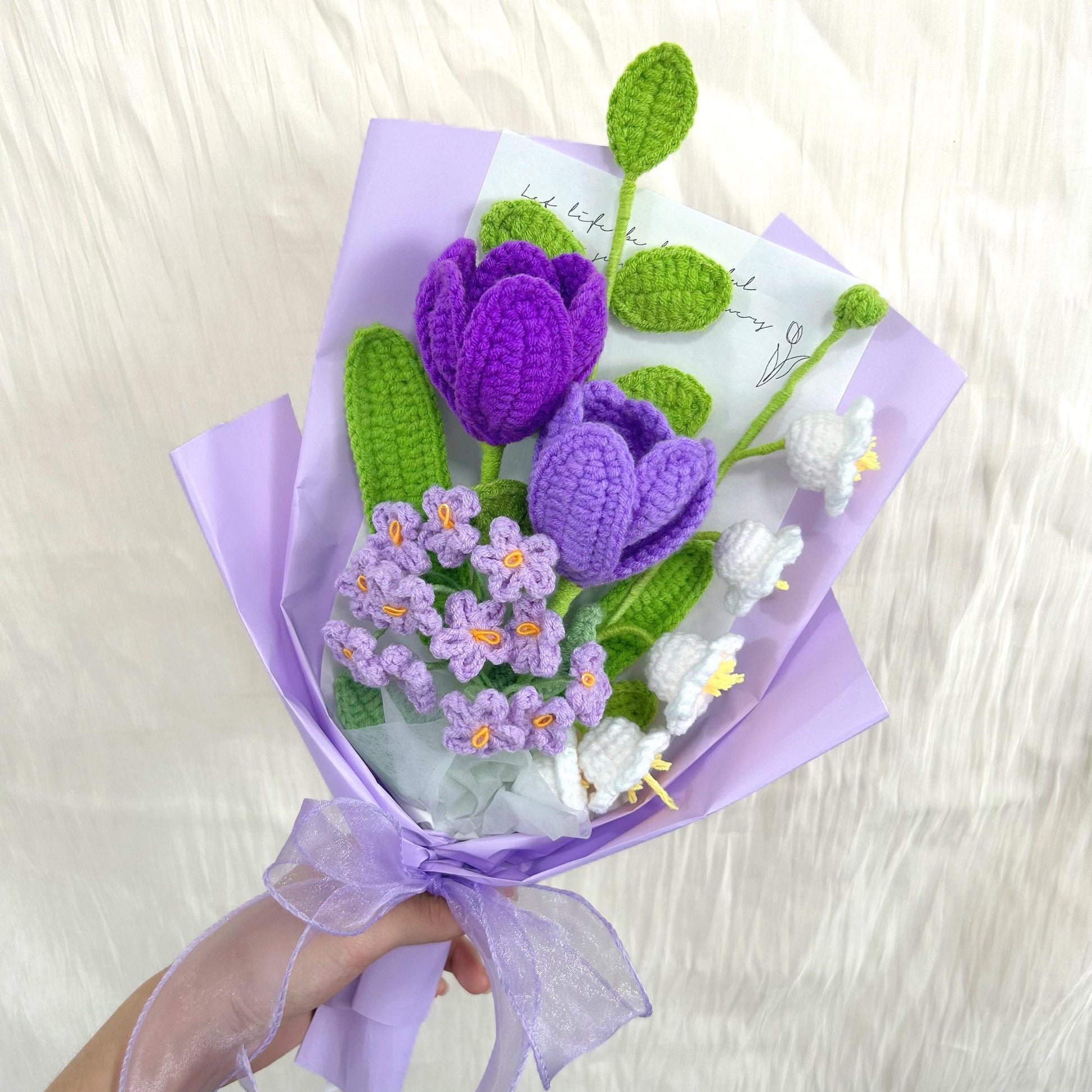 Crochet Tulip Flower Bouquet,Handmade Crochet Tulip,Lily Bouquet,Birthday,Anniversary,Wedding,Gift For Girlfriend,Wife,Friend,Mom,Lover,Dad