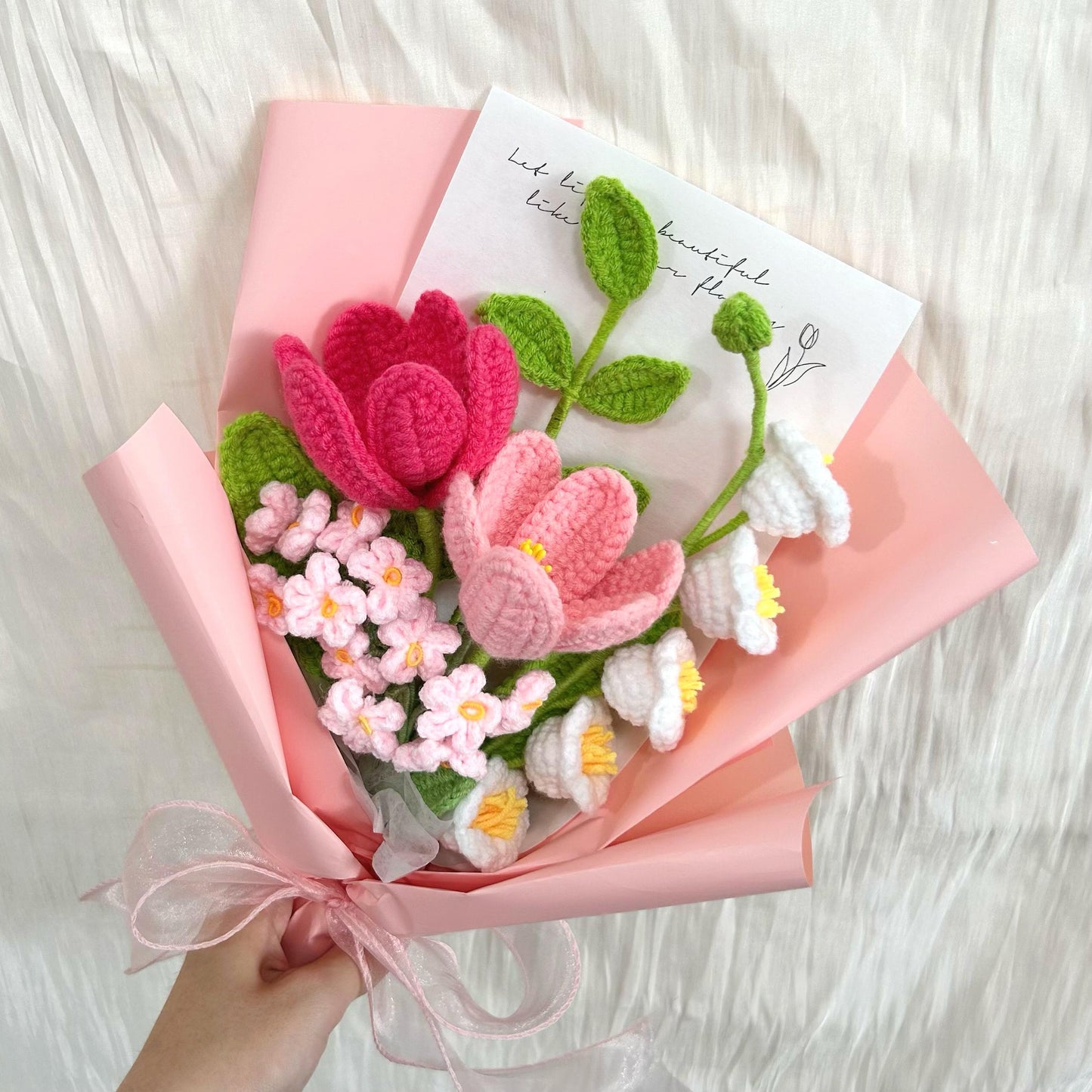 Crochet Tulip Flower Bouquet,Handmade Crochet Tulip,Lily Bouquet,Birthday,Anniversary,Wedding,Gift For Girlfriend,Wife,Friend,Mom,Lover,Dad
