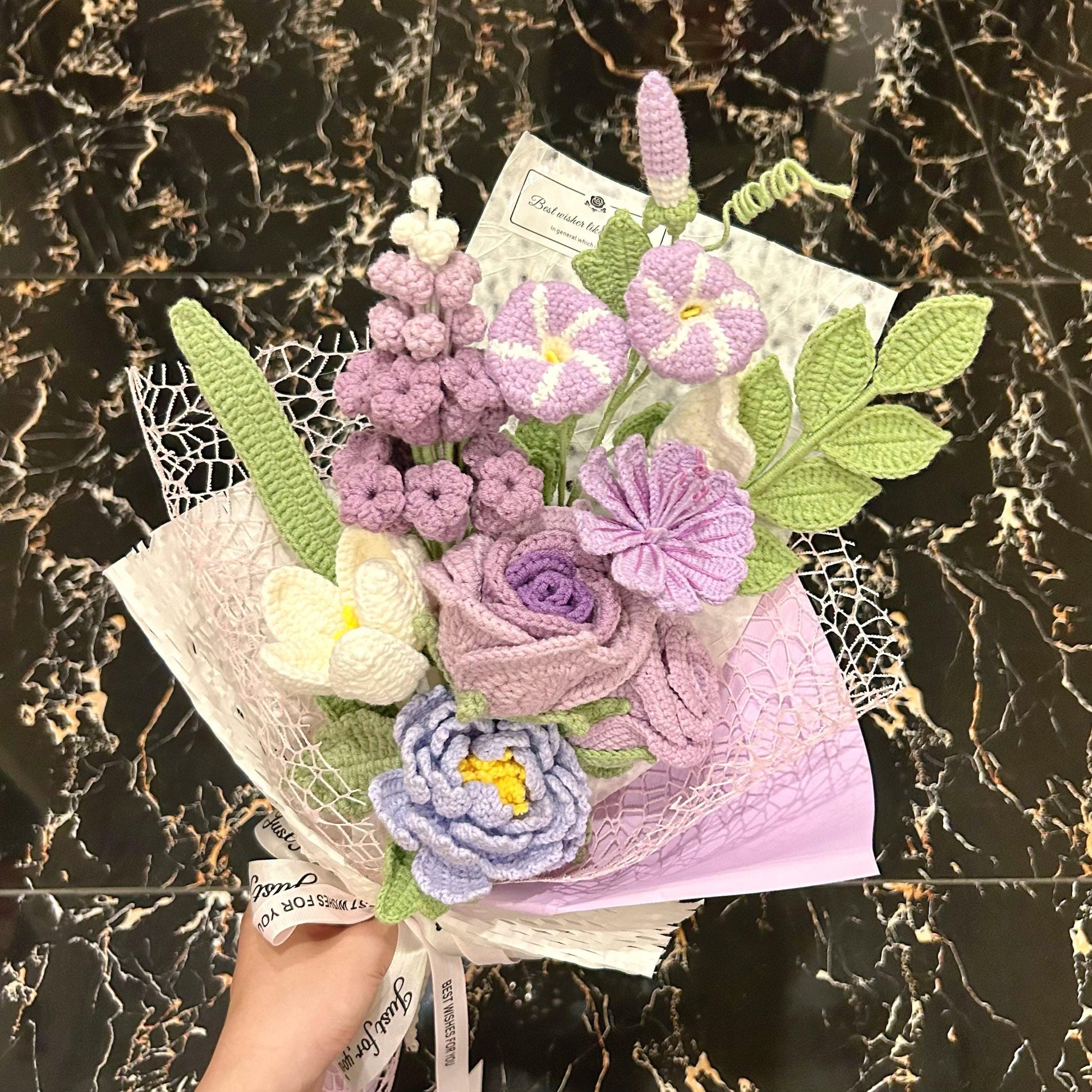 Crochet Peony Flowers Bouquet,Knit Tulip,Lily,Rose,Forget me no Bouquet,Anniversary,Get Well Soon,Birthday,Anniversary Gifts For Girlfriend