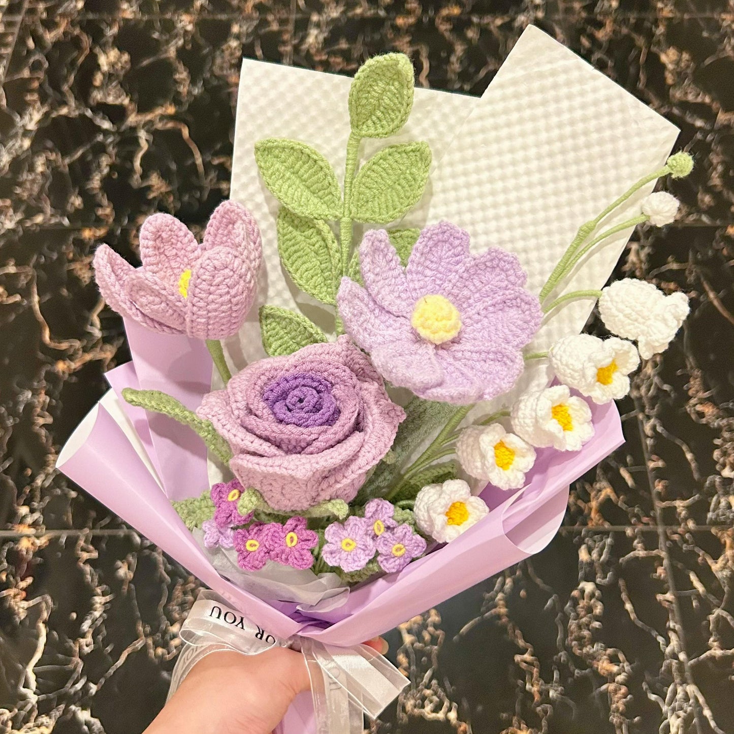 Crochet Flowers Bouquet,Tulip,Daisy,Rose,Peony Bouquet,Anniversary,Birthday,Housewarming,Congratulate,Gifts For Girlfriend,Wife,Mom,Sisters