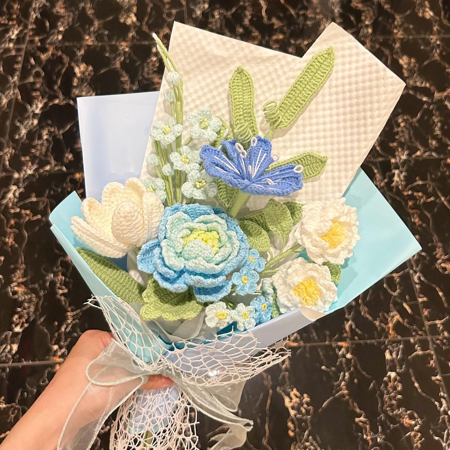 Crochet Flowers Bouquet,Tulip,Daisy,Rose,Peony Bouquet,Anniversary,Birthday,Housewarming,Congratulate,Gifts For Girlfriend,Wife,Mom,Sisters