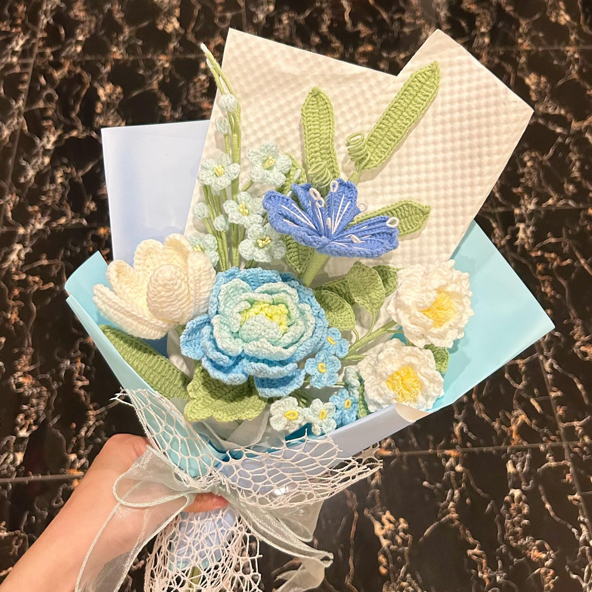 Crochet Flowers Bouquet,Tulip,Daisy,Rose,Peony Bouquet,Anniversary,Birthday,Housewarming,Congratulate,Gifts For Girlfriend,Wife,Mom,Sisters