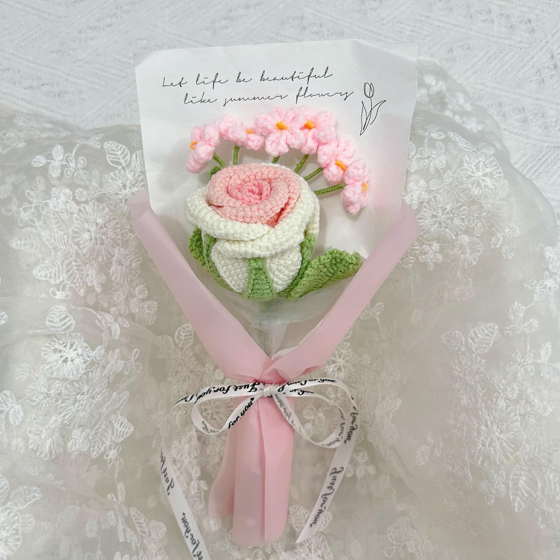 Crochet Rose Flowers Bouquet,Handmade Finished Bouquet,Wedding Bridesmaids Bouquet,Birthday,Anniversary gifts For Girlfriend,Grandparents