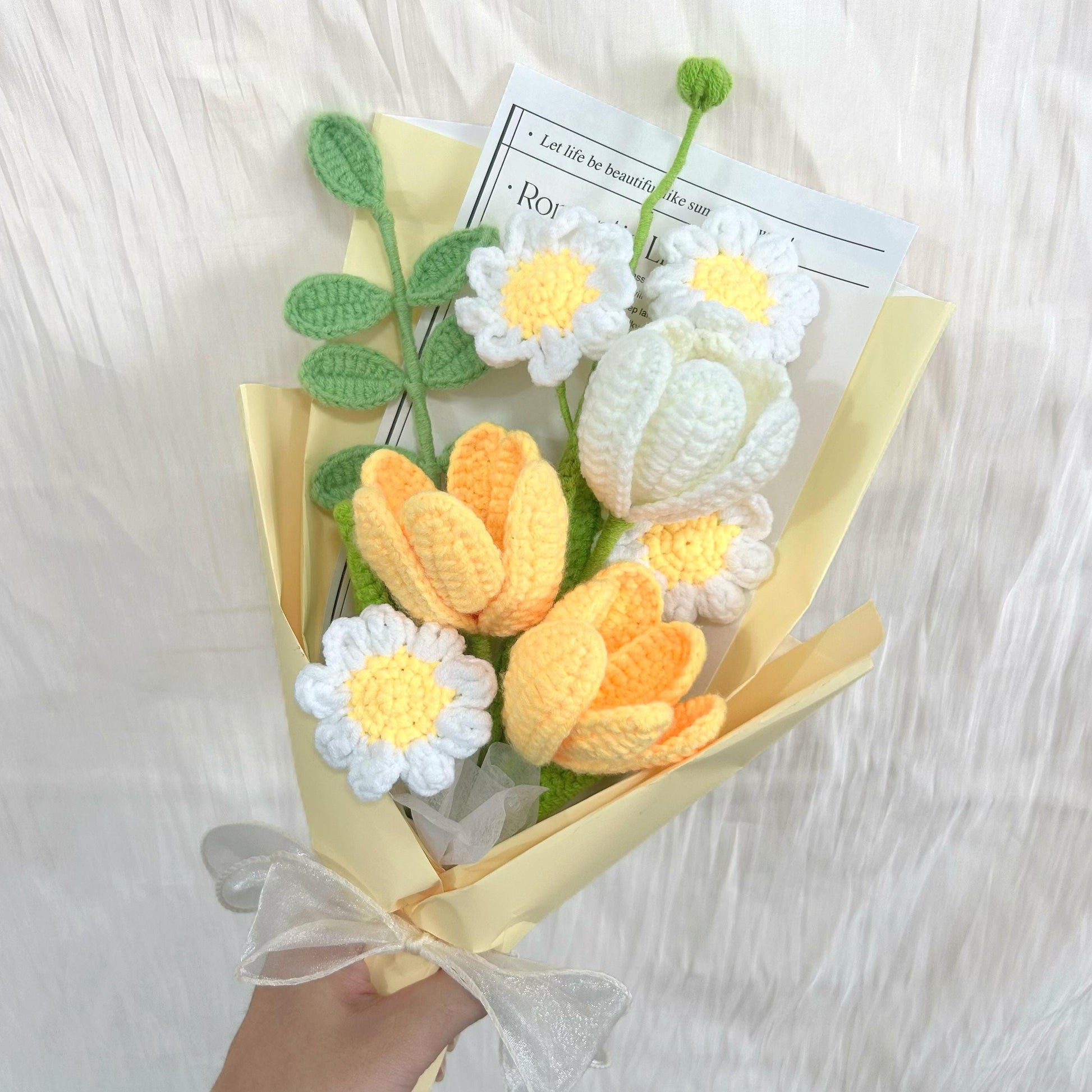 Crochet Tulip Flower Bouquet,Handmade Crochet Tulip,Lily Bouquet,Birthday,Anniversary,Wedding,Gift For Girlfriend,Wife,Friend,Mom,Lover,Dad