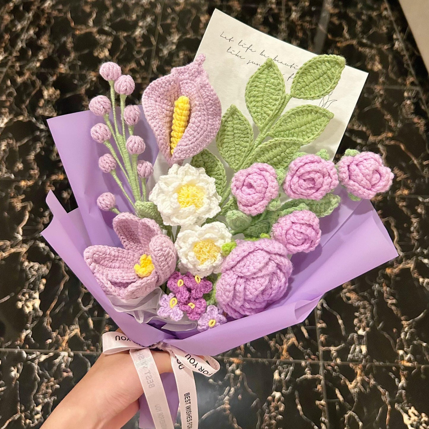 Crochet Flowers Bouquet,Tulip,Daisy,Rose,Peony Bouquet,Anniversary,Birthday,Housewarming,Congratulate,Gifts For Girlfriend,Wife,Mom,Sisters