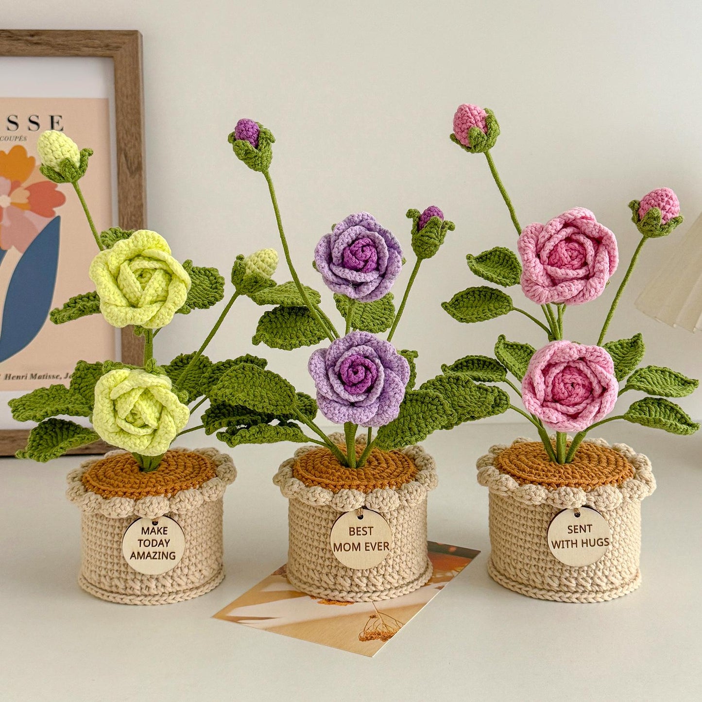 Handmade Crochet Sunflower in Pot: Personalized Get Well Gift