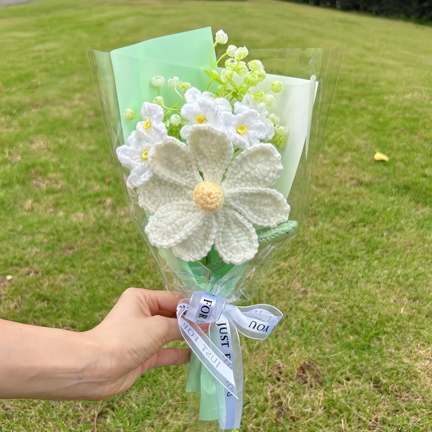 Crochet Small Flowers Bouquet,Handmade,Forever Flowers,Mother's Day,Anniversary,Birthday Gifts for Duaghter,Wife,Sister,Bridesmaids,Mom