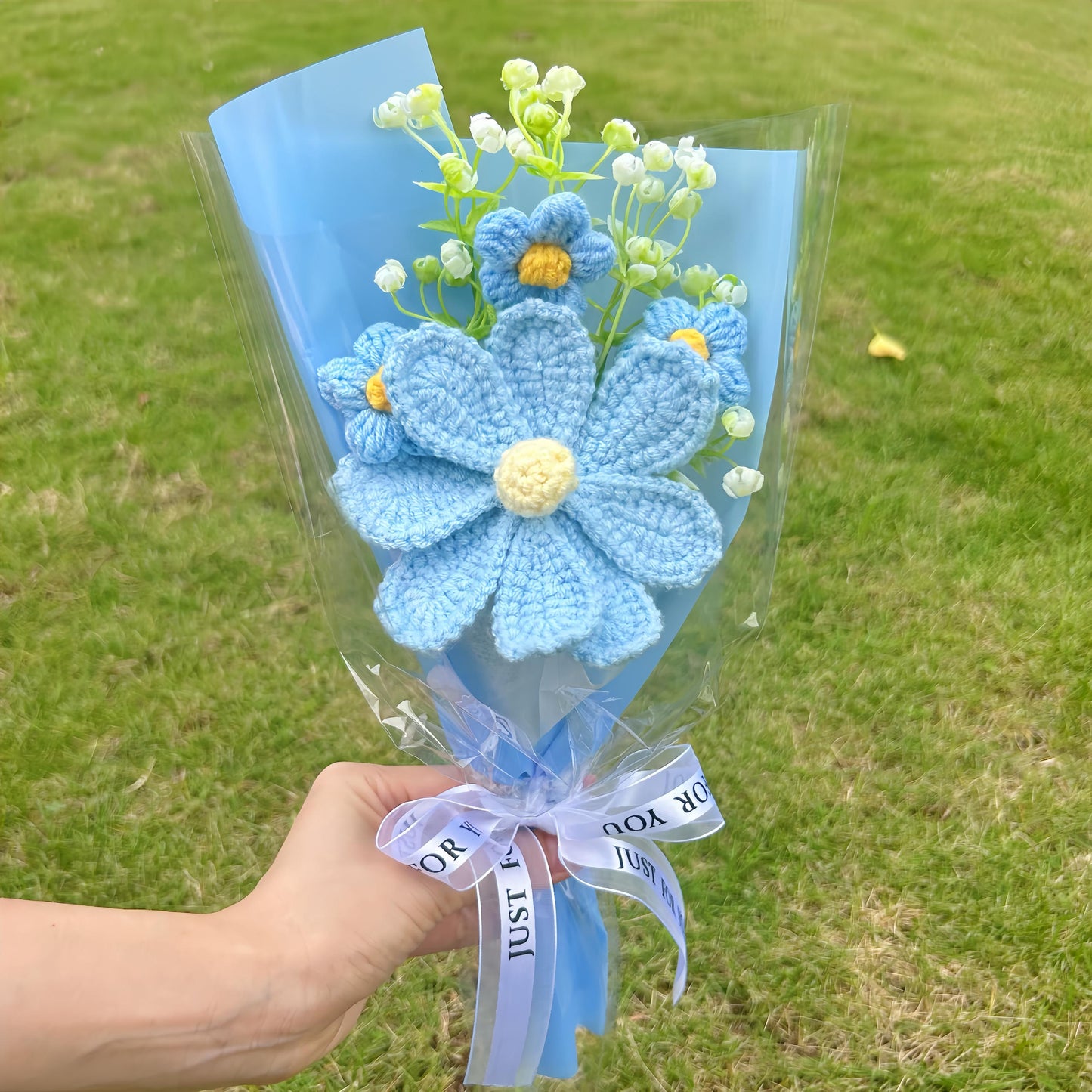 Crochet Small Flowers Bouquet,Handmade,Forever Flowers,Mother's Day,Anniversary,Birthday Gifts for Duaghter,Wife,Sister,Bridesmaids,Mom
