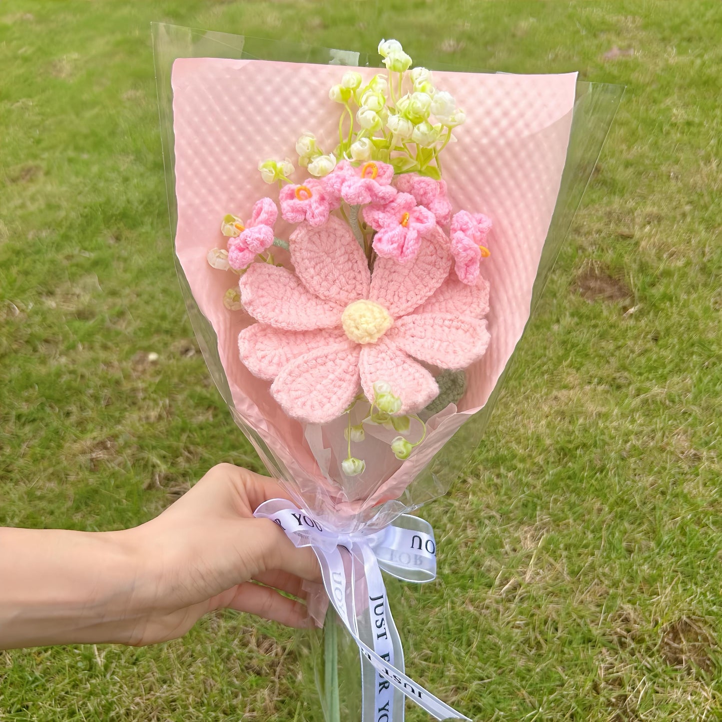 Crochet Small Flowers Bouquet,Handmade,Forever Flowers,Mother's Day,Anniversary,Birthday Gifts for Duaghter,Wife,Sister,Bridesmaids,Mom