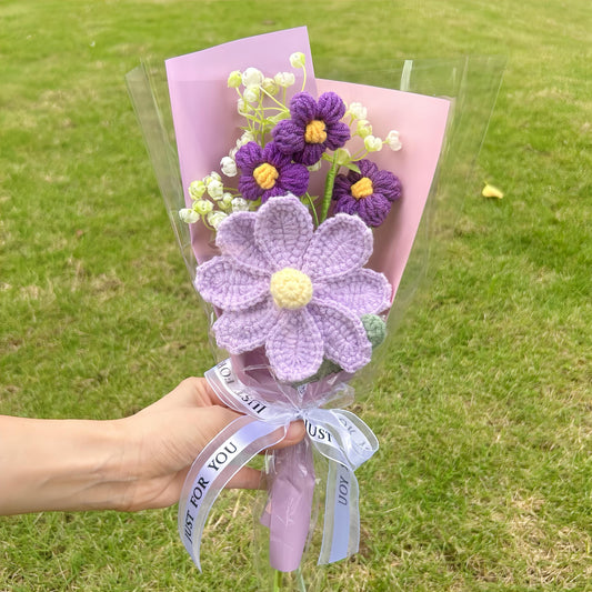Crochet Small Flowers Bouquet,Handmade,Forever Flowers,Mother's Day,Anniversary,Birthday Gifts for Duaghter,Wife,Sister,Bridesmaids,Mom