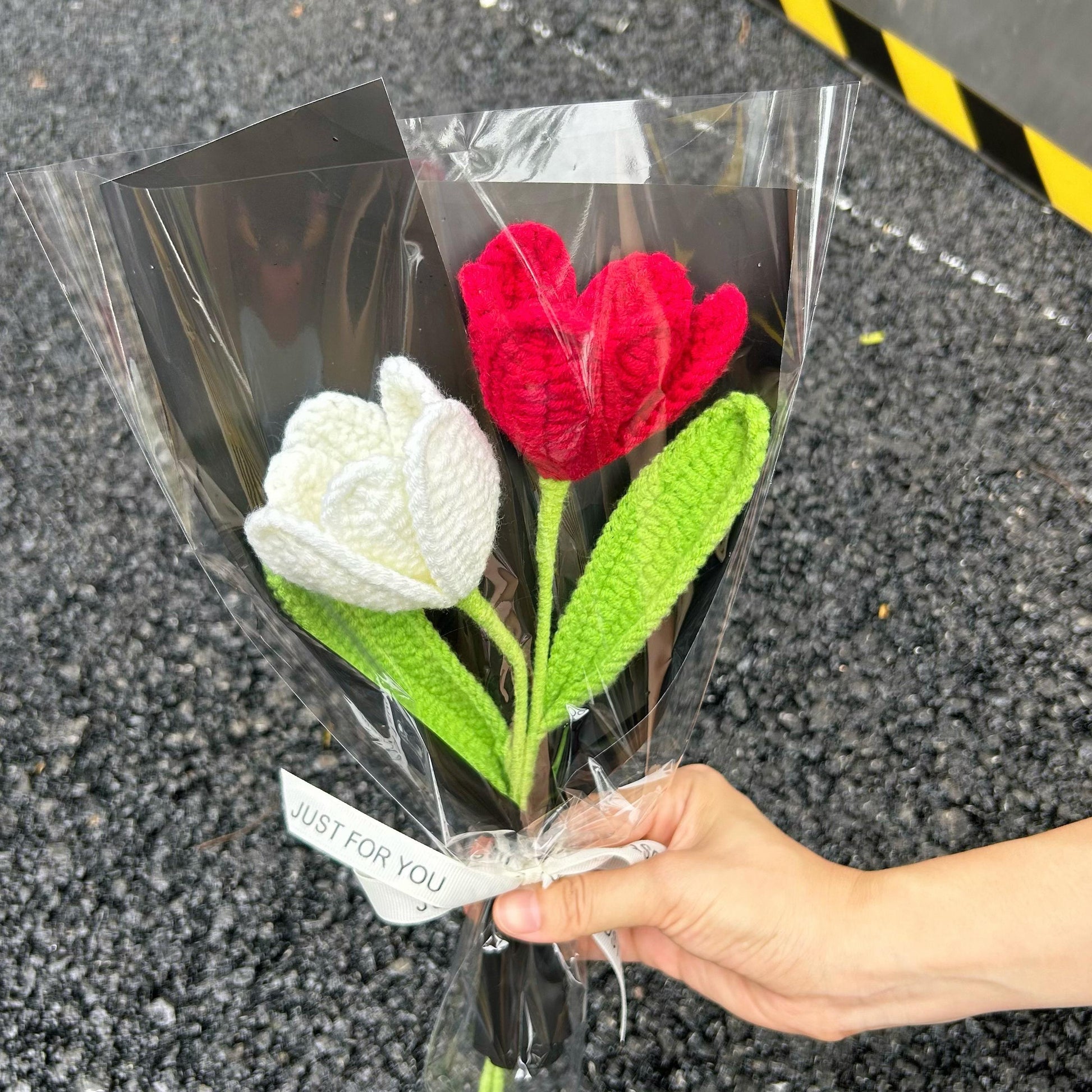 Crochet Tulip Small Bouquet,Forever Handmade Flowers,Birthday,Anniversary,Congratulations,Get Well Soon Gift For Grandma,Girlfriend,Mother
