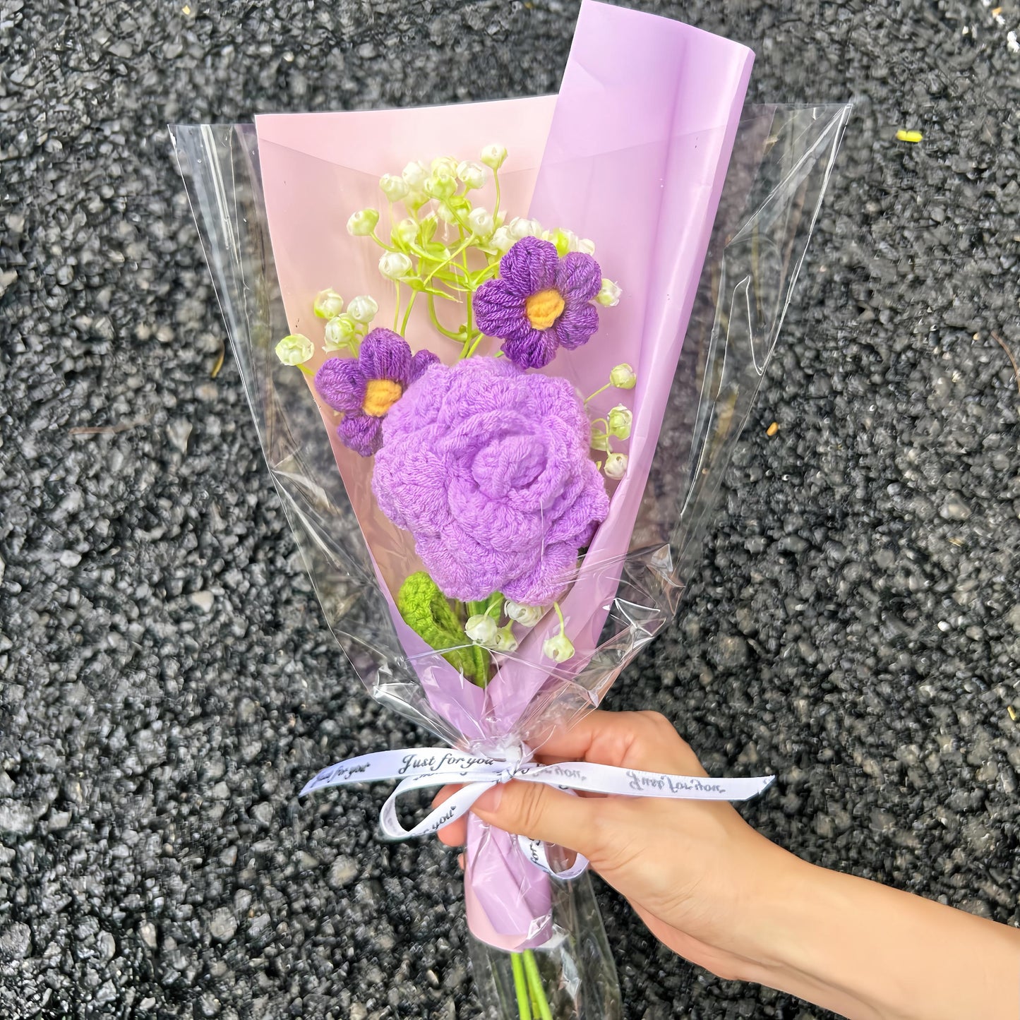 Crochet Small Flowers Bouquet,Handmade Rose Flowers,Birthday,Anniversary Gifts For Dad,Her,Teacher,Monther,Girlfriend,Bridesmaid,Grandma