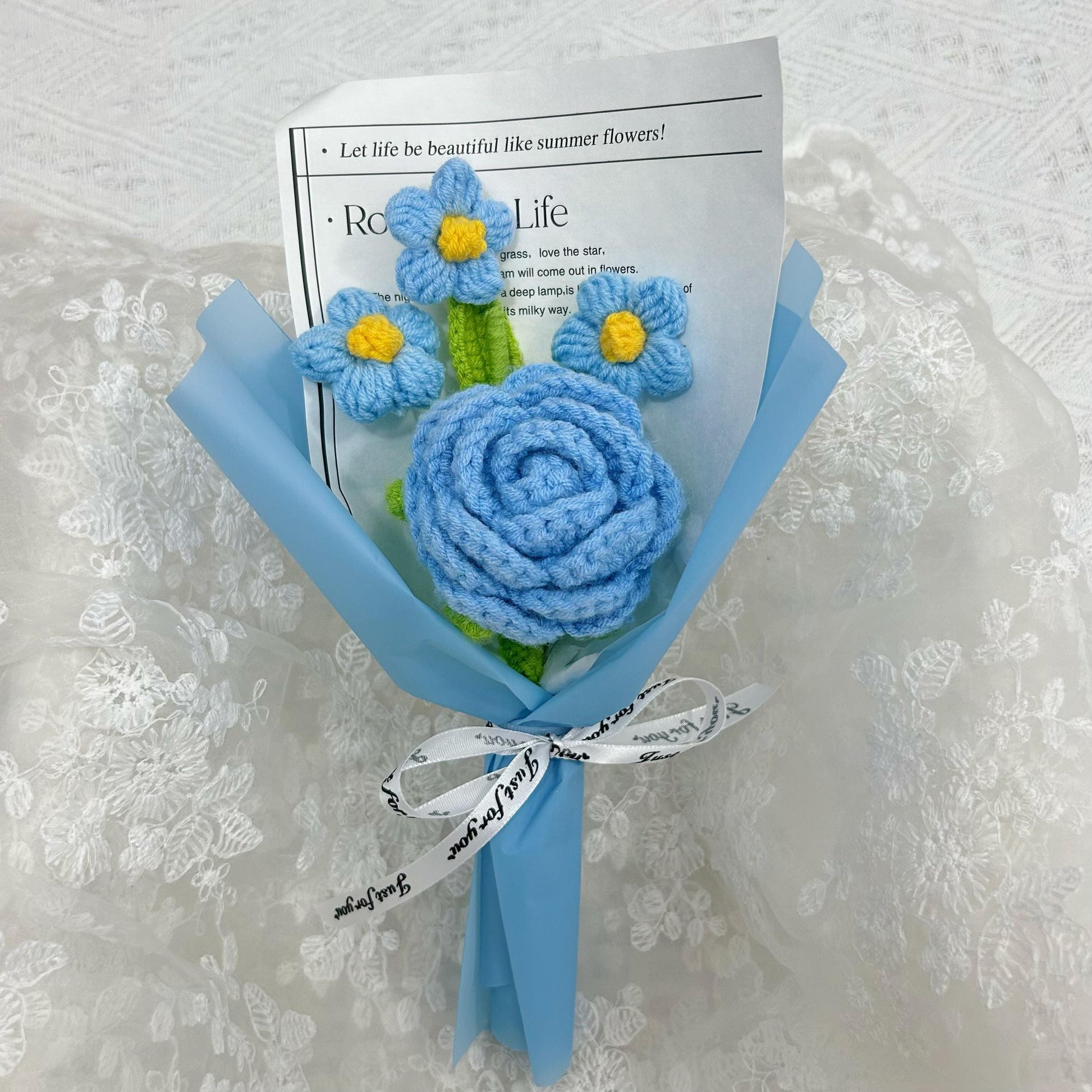Crochet Rose Flowers Bouquet,Handmade Finished Bouquet,Wedding Bridesmaids Bouquet,Birthday,Anniversary gifts For Girlfriend,Grandparents