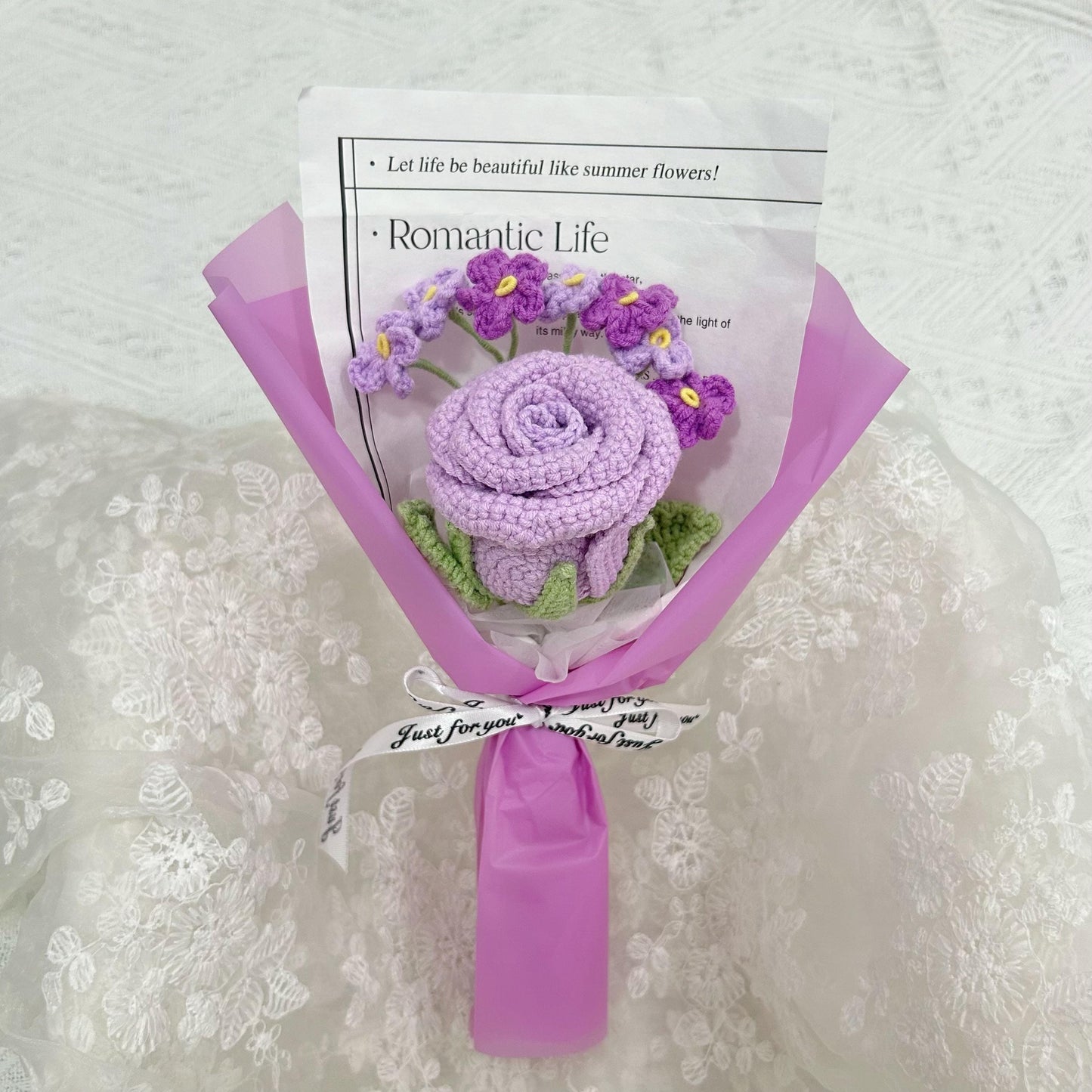 Crochet Rose Flowers Bouquet,Handmade Finished Bouquet,Wedding Bridesmaids Bouquet,Birthday,Anniversary gifts For Girlfriend,Grandparents