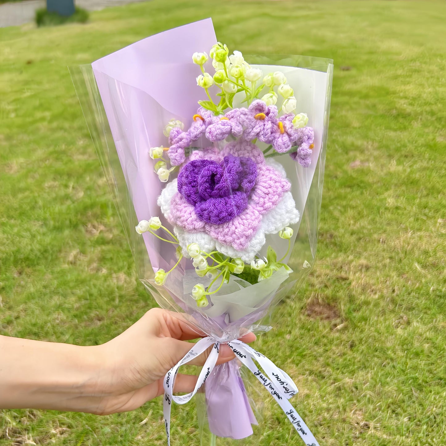 Mother's Day Gifts,Crochet Small Flowers Bouquet,Handmade Pink,Purple,Red,Blue,Orange Rose Flowers,Forever Flower,Gifts for Bridesmaids