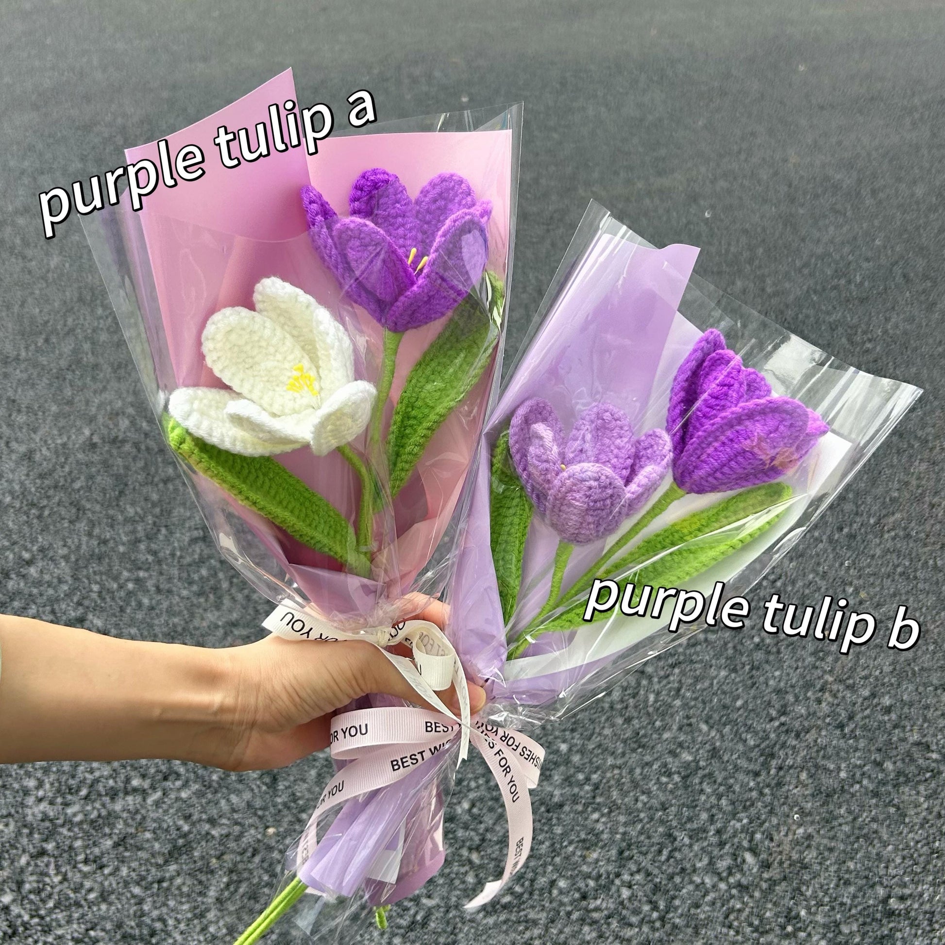 Crochet Tulip Small Bouquet,Forever Handmade Flowers,Birthday,Anniversary,Congratulations,Get Well Soon Gift For Grandma,Girlfriend,Mother