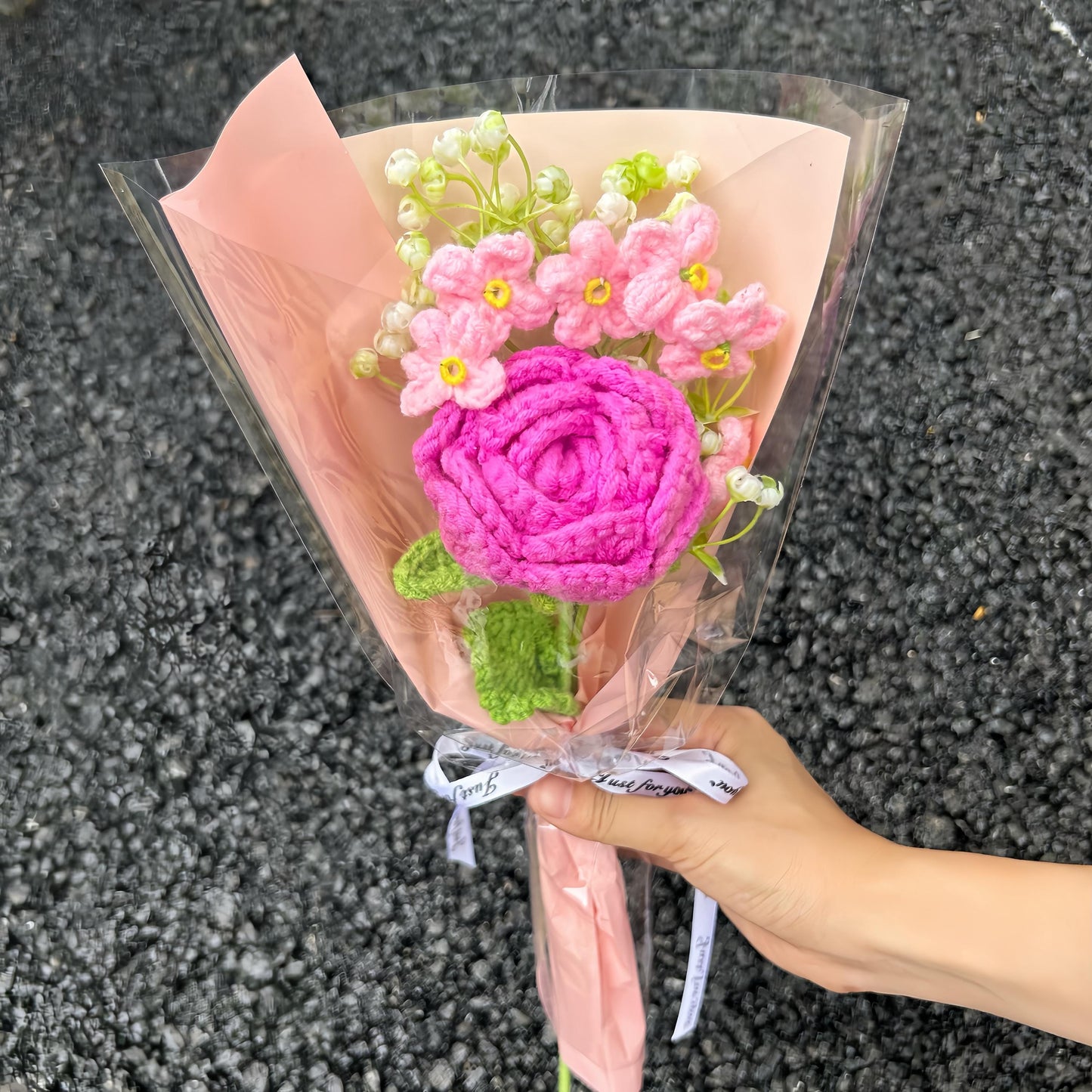 Crochet Small Flowers Bouquet,Handmade Rose Flowers,Birthday,Anniversary Gifts For Dad,Her,Teacher,Monther,Girlfriend,Bridesmaid,Grandma
