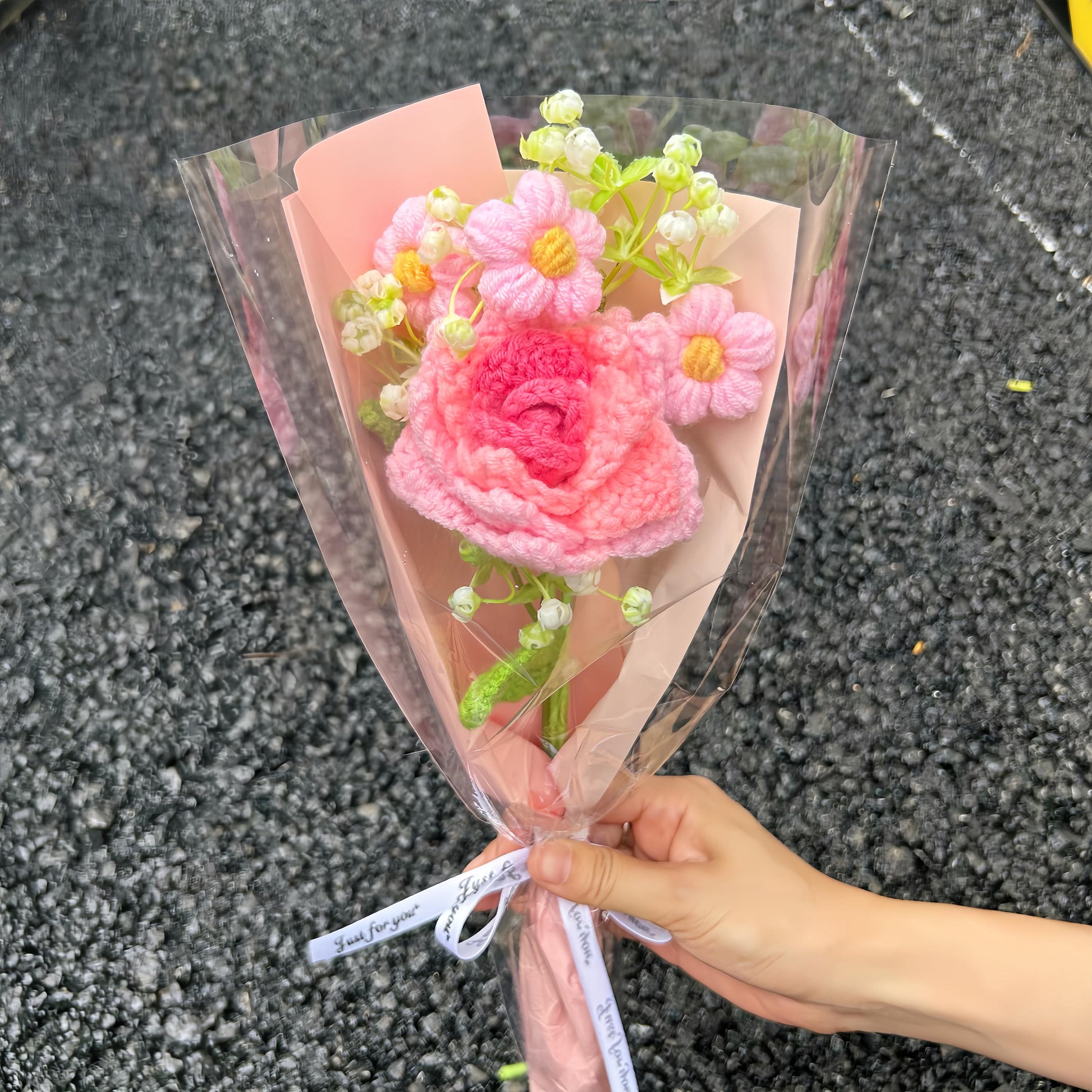 Crochet Small Flowers Bouquet,Handmade Rose Flowers,Birthday,Anniversary Gifts For Dad,Her,Teacher,Monther,Girlfriend,Bridesmaid,Grandma