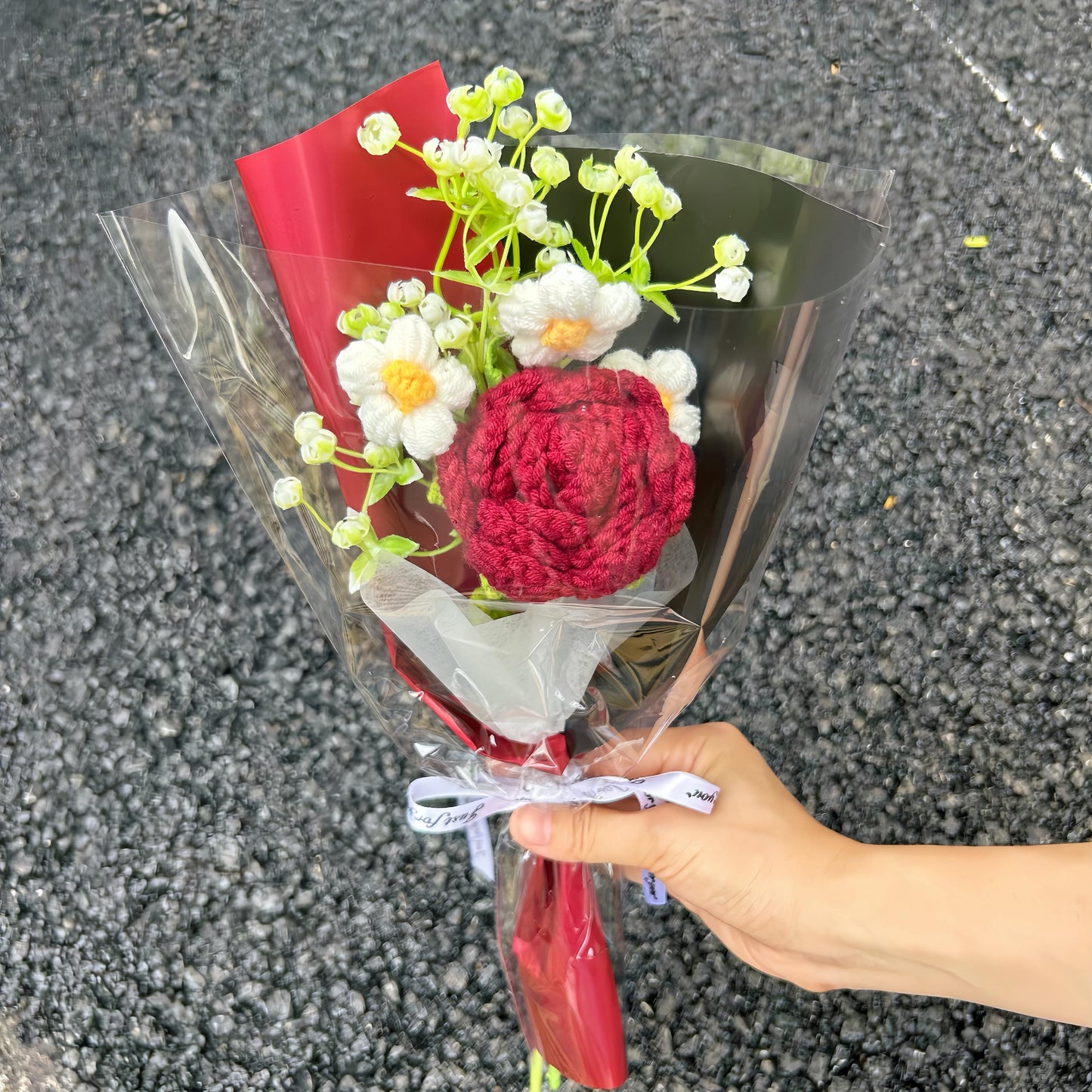 Crochet Small Flowers Bouquet,Handmade Rose Flowers,Birthday,Anniversary Gifts For Dad,Her,Teacher,Monther,Girlfriend,Bridesmaid,Grandma
