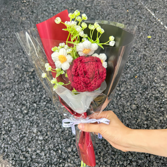 Crochet Small Flowers Bouquet,Handmade Rose Flowers,Birthday,Anniversary Gifts For Dad,Her,Teacher,Monther,Girlfriend,Bridesmaid,Grandma