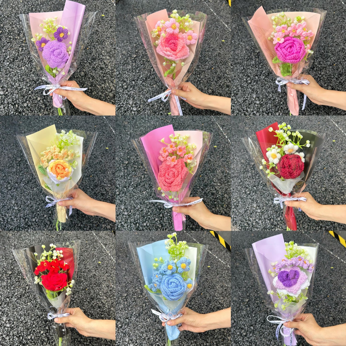 Crochet Small Flowers Bouquet,Handmade Rose Flowers,Birthday,Anniversary Gifts For Dad,Her,Teacher,Monther,Girlfriend,Bridesmaid,Grandma