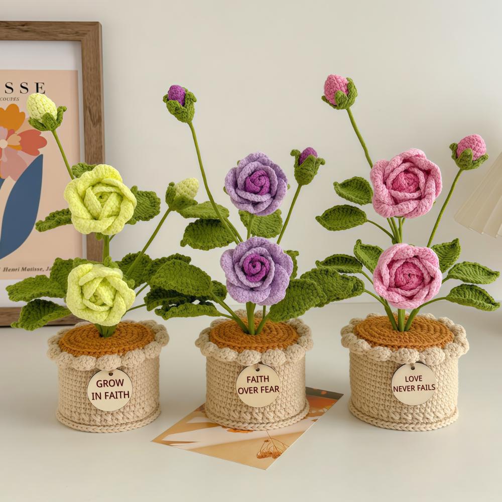 Crochet Flower Christian Gifts, Religious Gifts for Sister in Christ,Best Friend Gift,Birthday Gift,Inspirational Gift, Christmas Gift