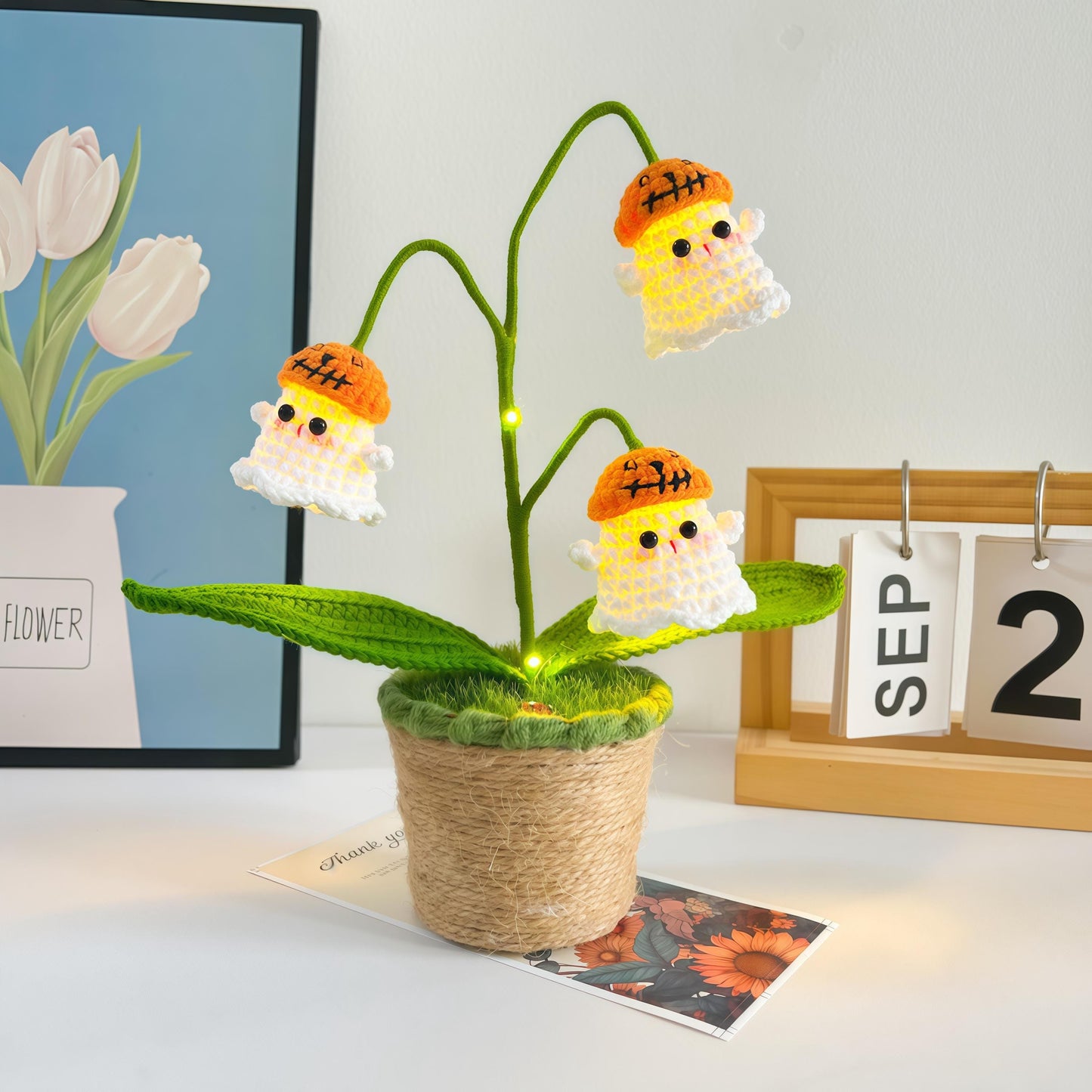Crochet Lily of the Valley, Handmade Potted Plant Decor
