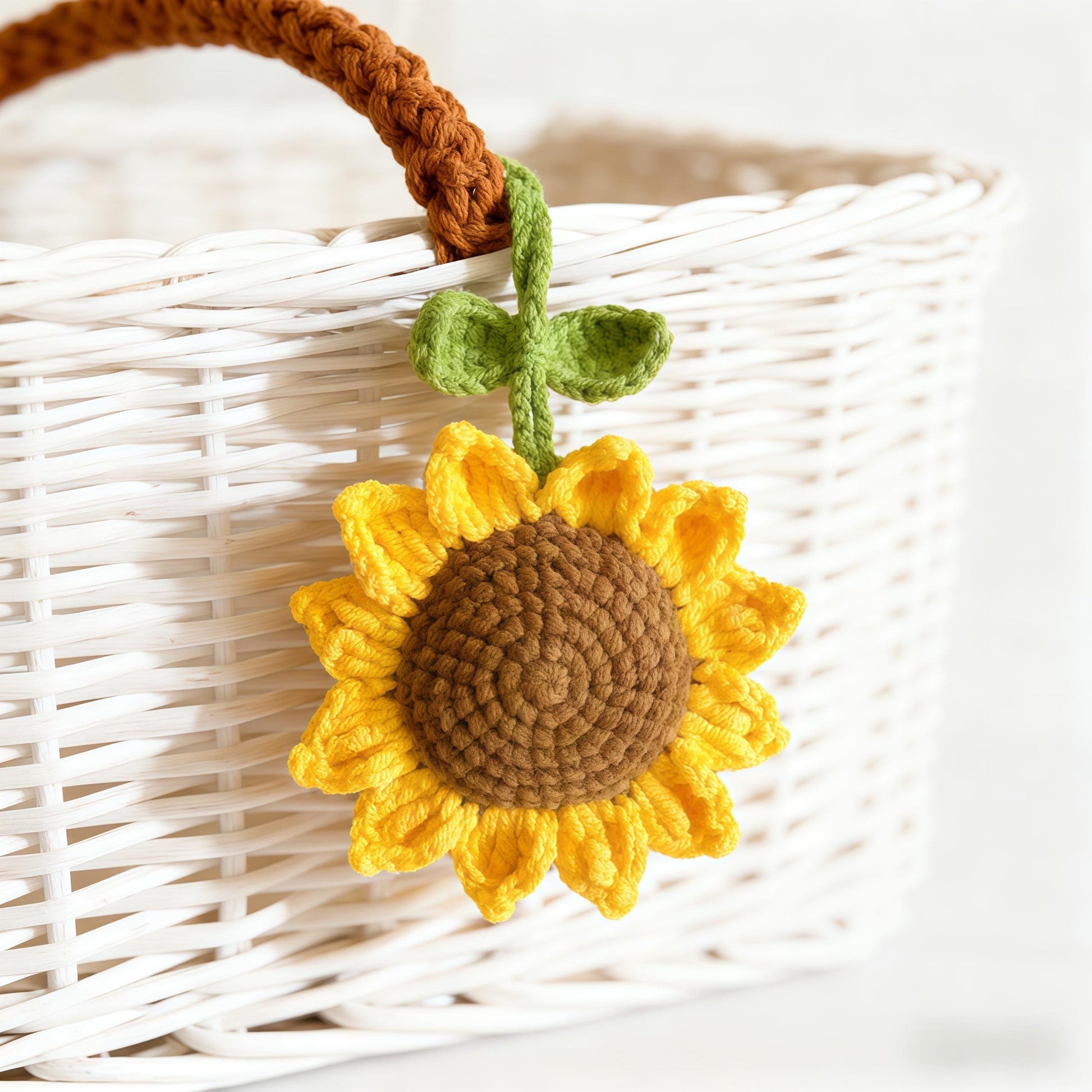 Crochet Sunflower Bag Charm: Handmade Purse Decor