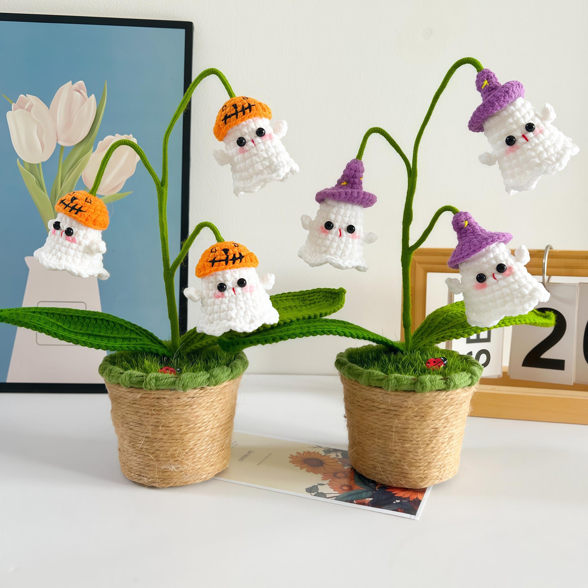 Crochet Lily of the Valley, Handmade Potted Plant Decor
